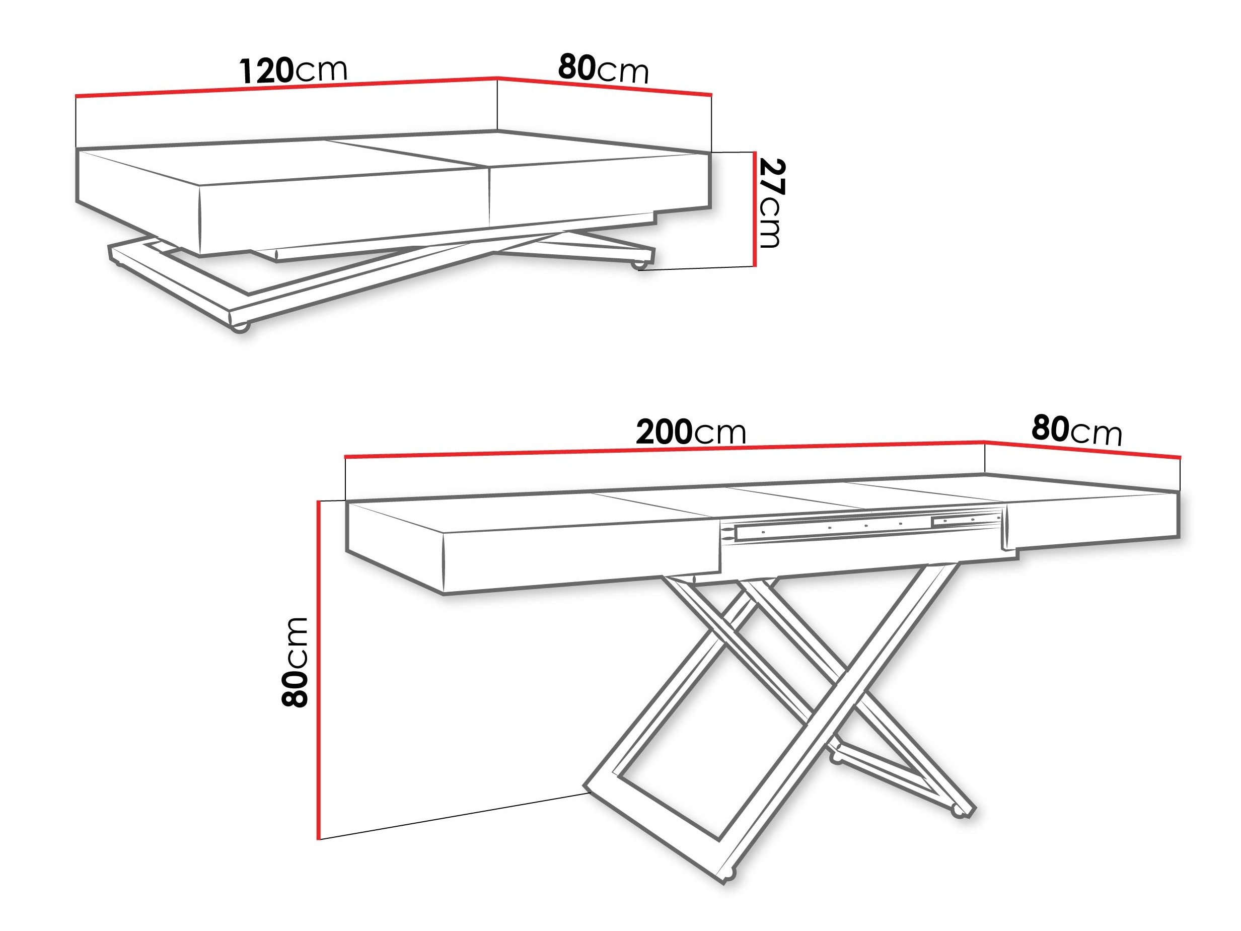 Table basse transformateur Oswego 171 (Noir)