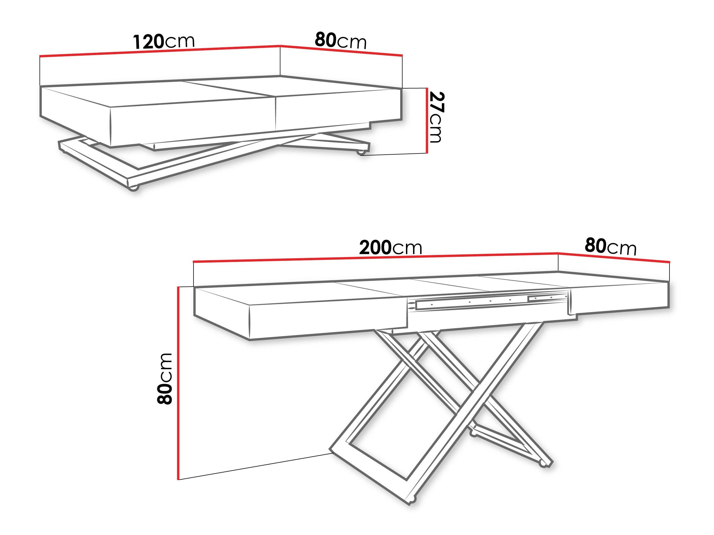 Table basse transformateur Oswego 172 (Chêne)