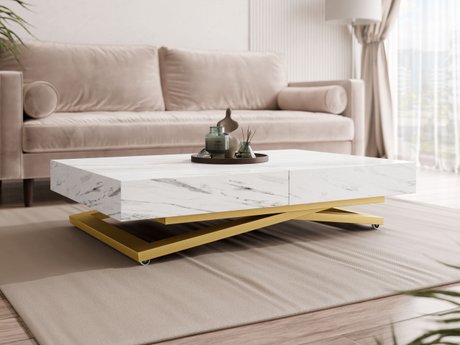 Table basse transformateur Oswego 173 (Marbre blanc)