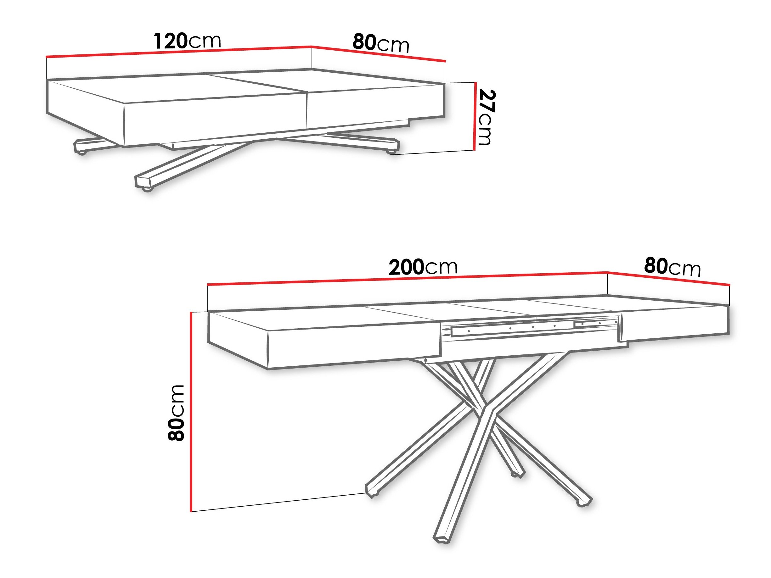 Table basse transformateur Oswego 177 (Cachemire)