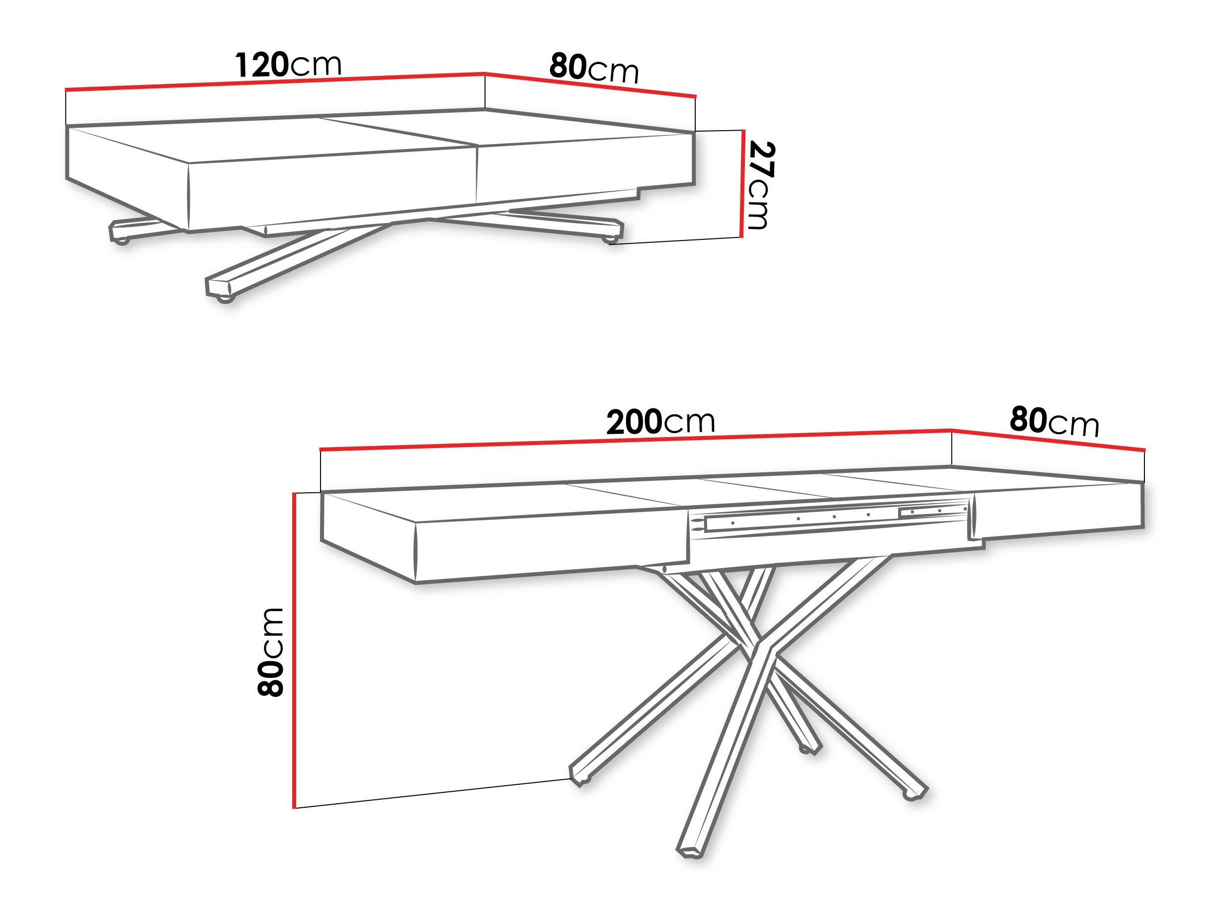 Table basse transformateur Oswego 177 (Marbre blanc)