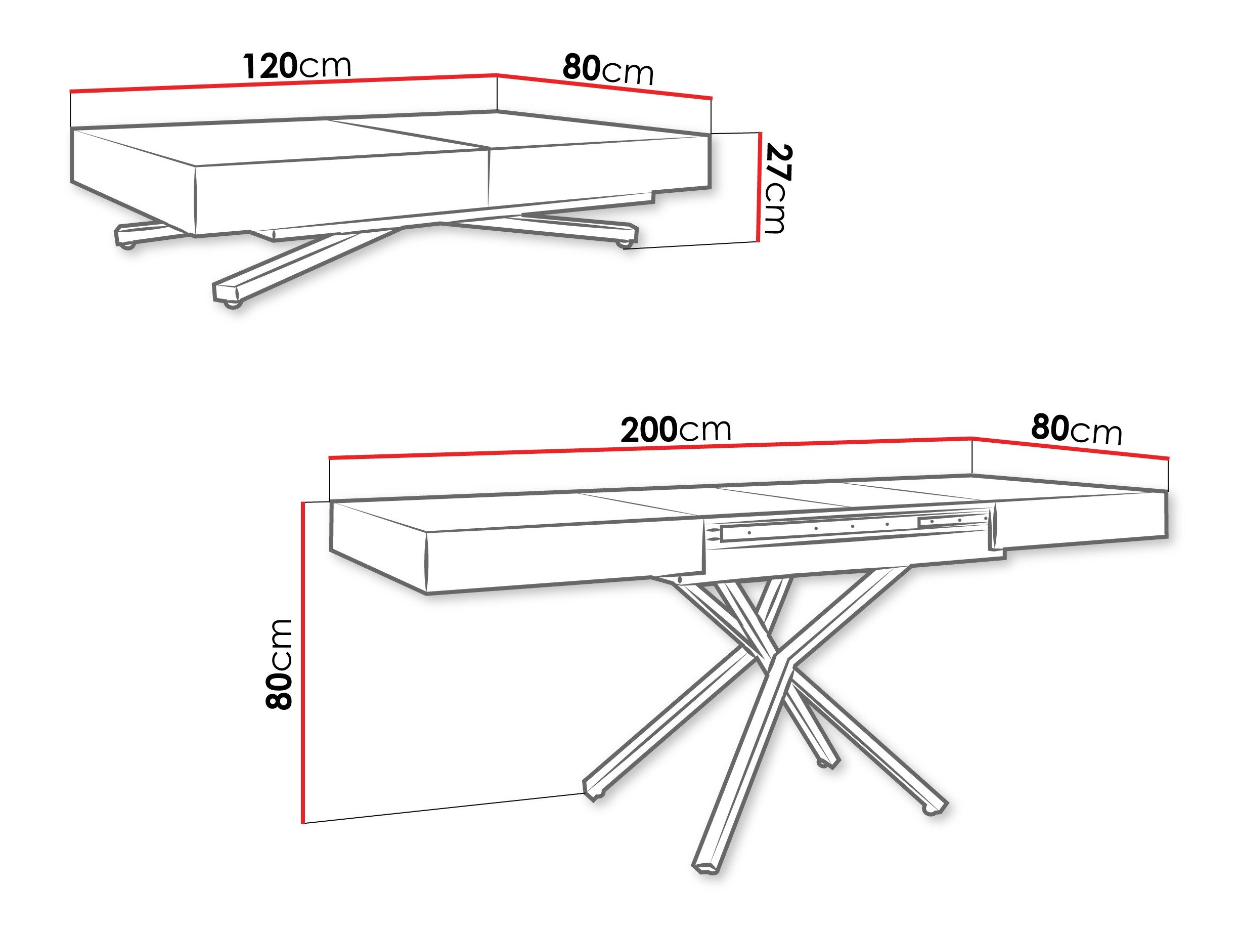 Table basse transformateur Oswego 178 (Cachemire)