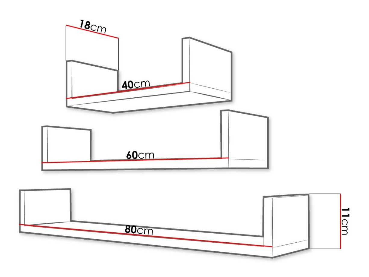 Ensemble d'étagères murales Lexicon (Cachemire)