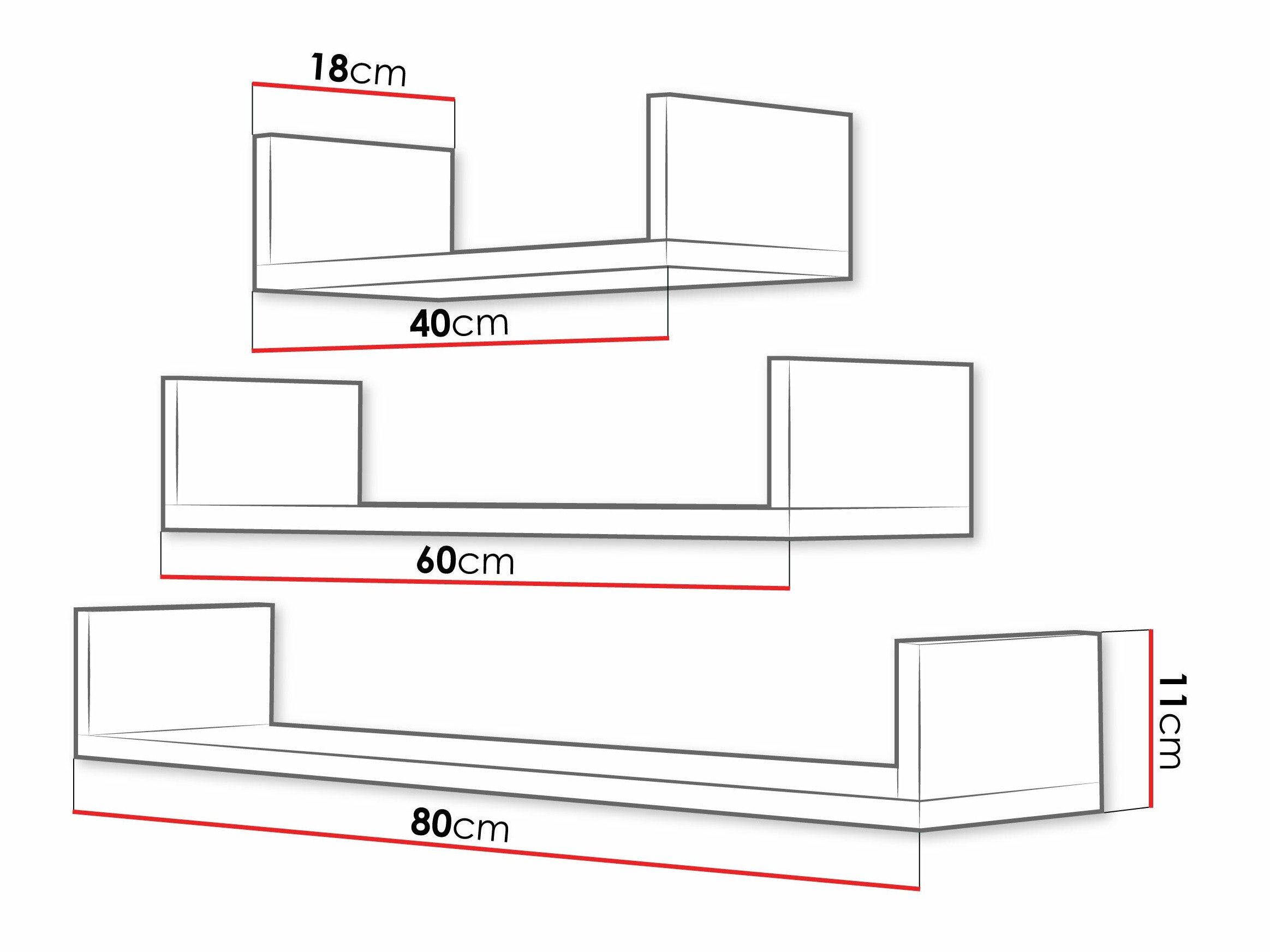 Ensemble d'étagères murales Lexicon (Sonoma chêne)