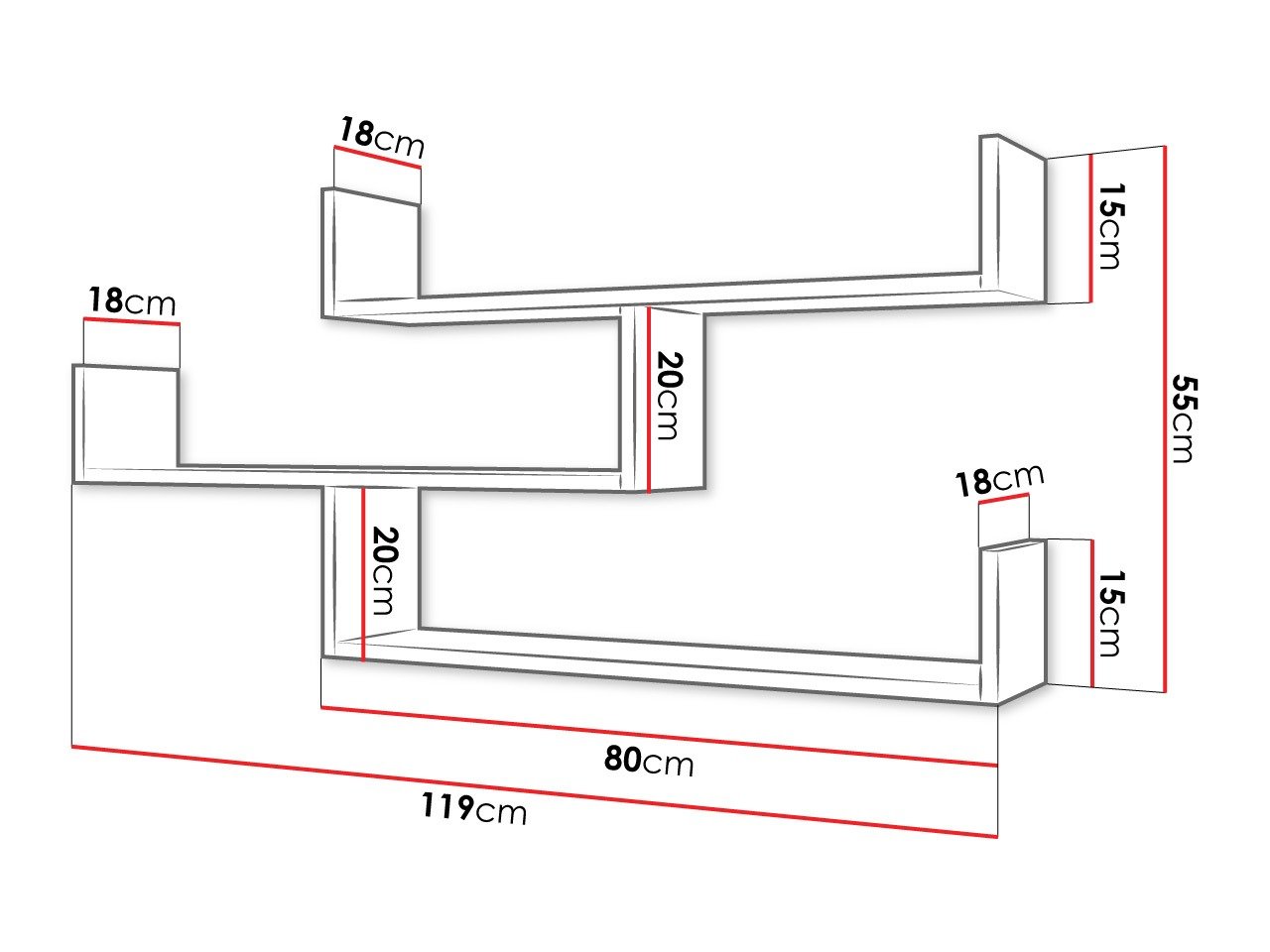 Étagère murale Lexicon I (Cachemire)