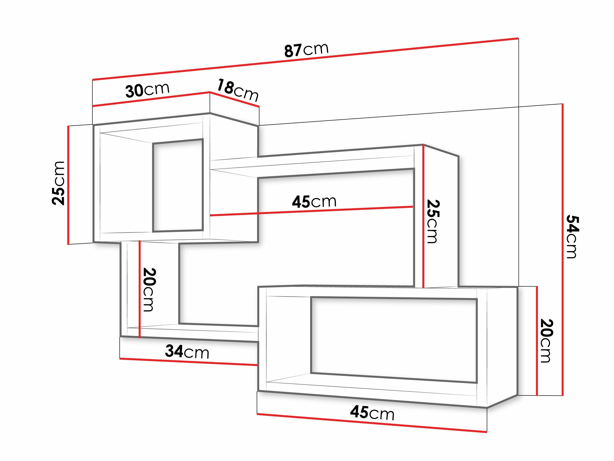 Étagère murale Lexicon II (Béton + Blanc)