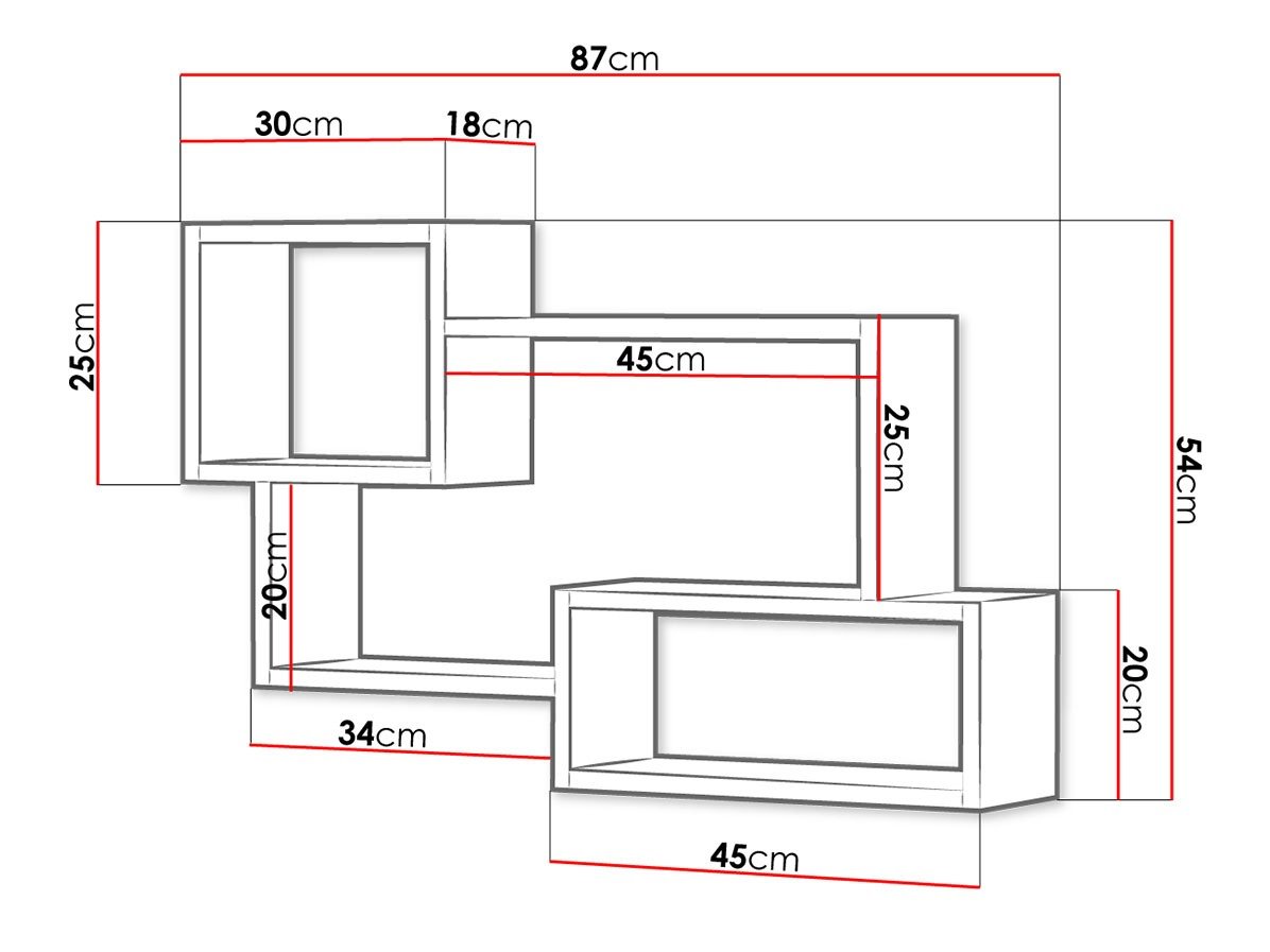Étagère murale Lexicon II (Cachemire)