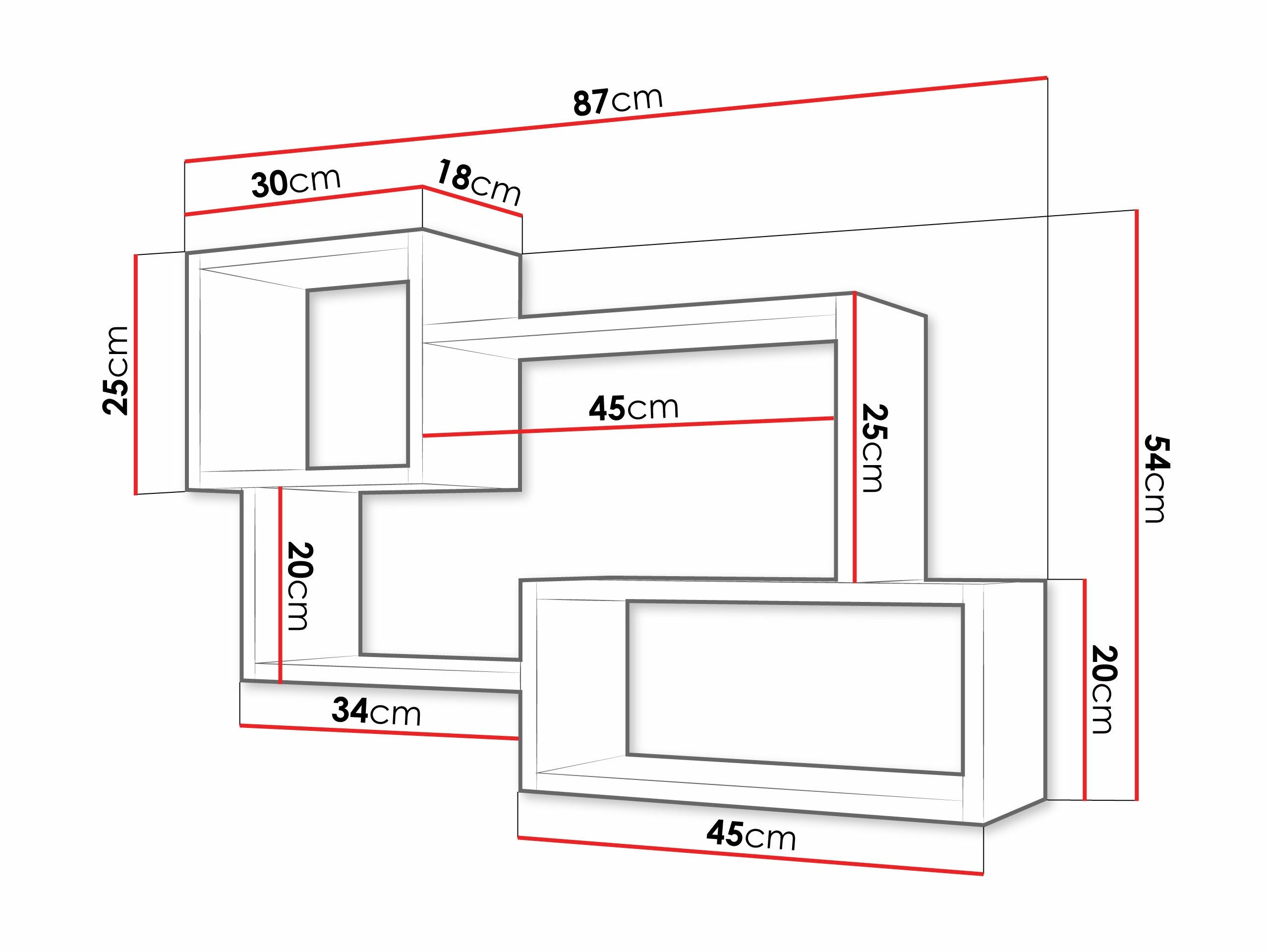 Étagère murale Lexicon II (Sonoma chêne + Blanc)