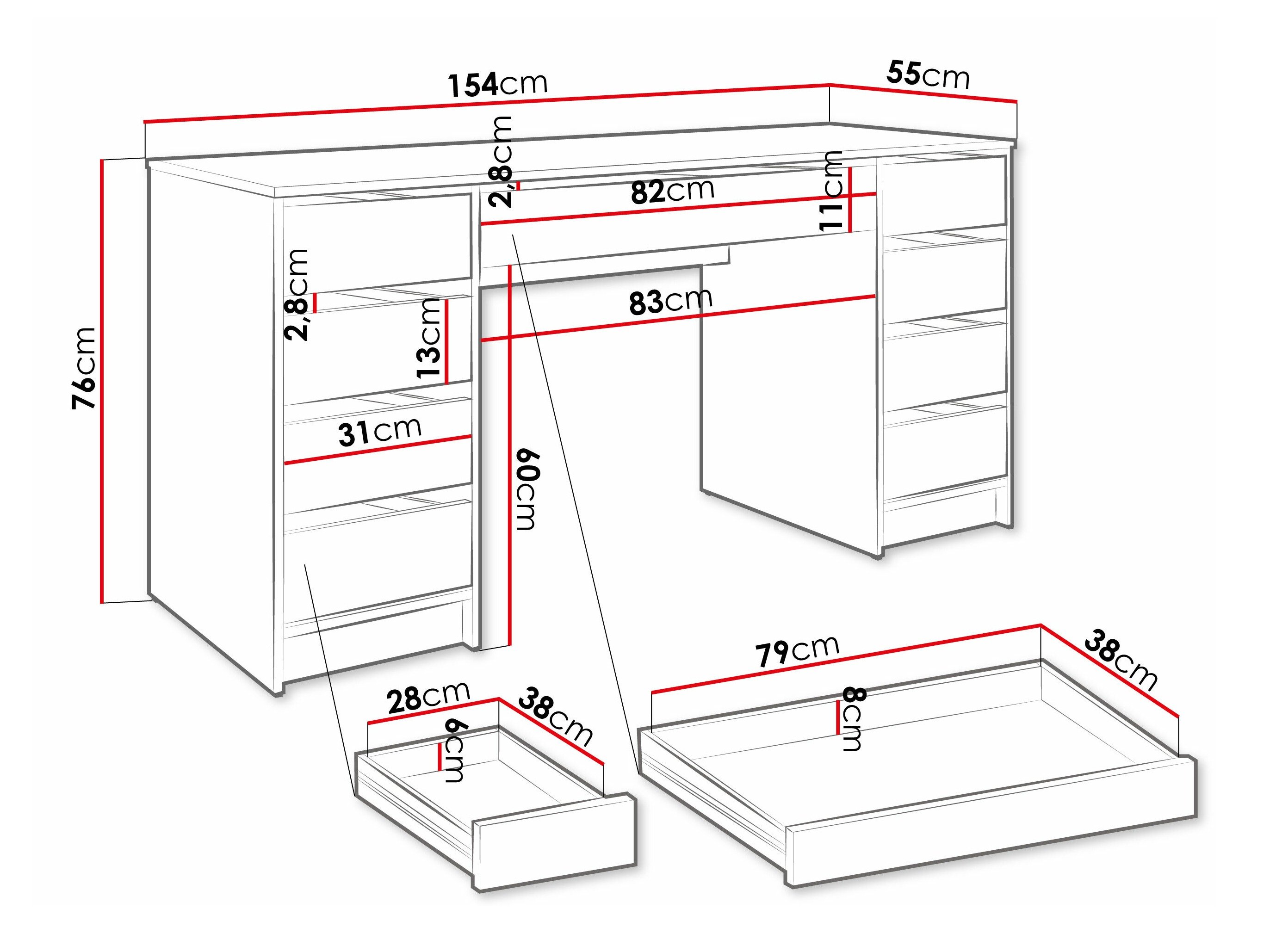Bureau Comfivo Terros II (Chêne Artisan)