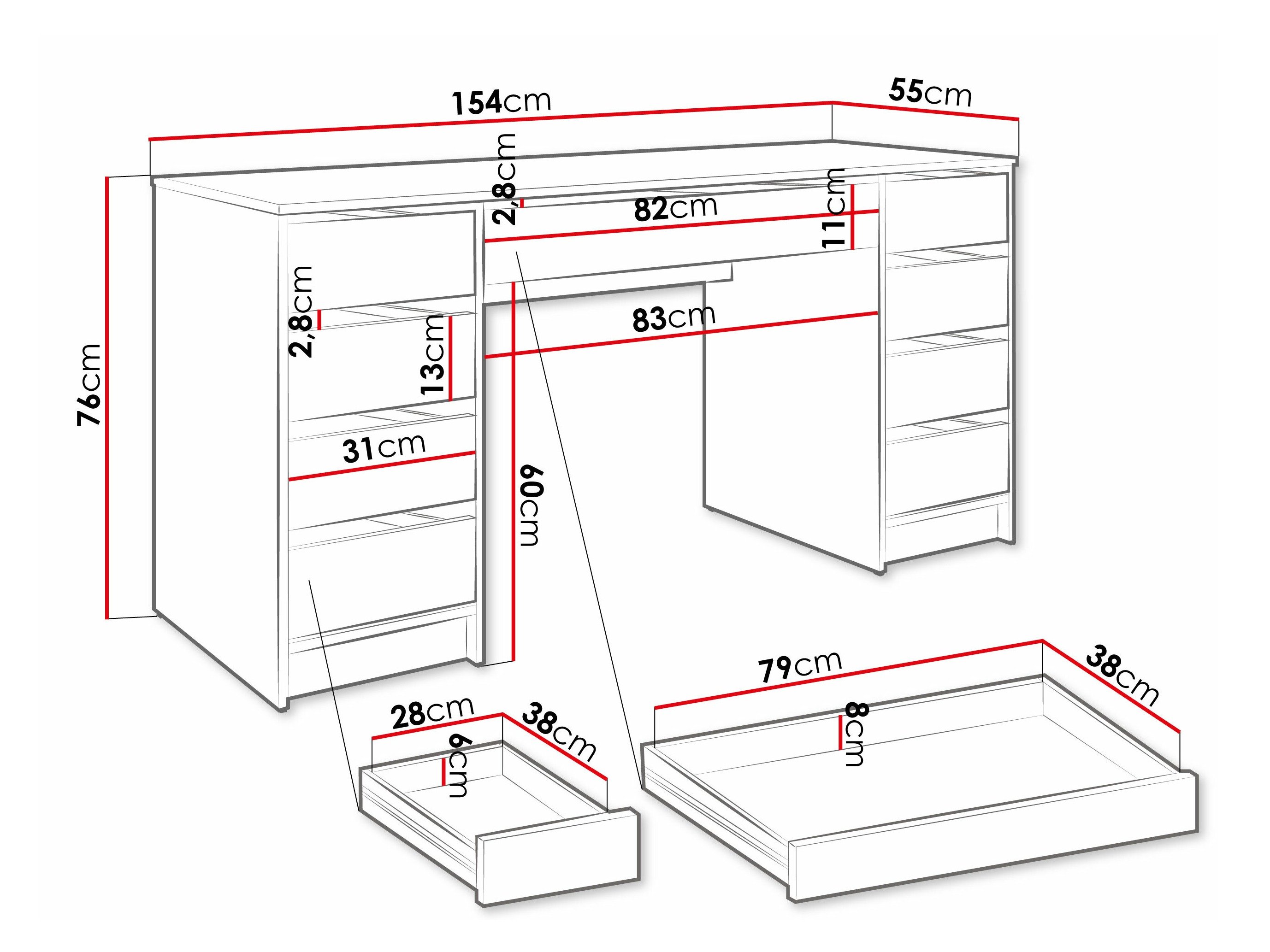 Bureau Comfivo Terros II (Noyer)