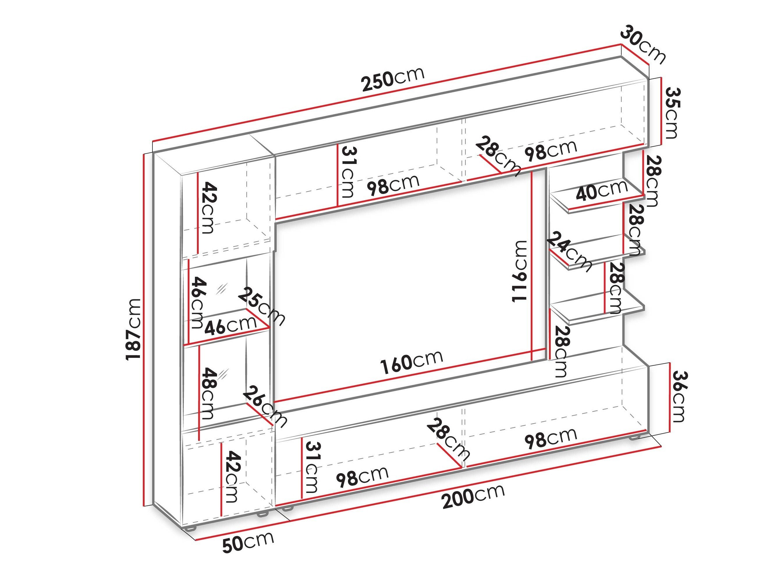 Ensemble de salon Comfivo Animus (Noyer + Marbre noir)
