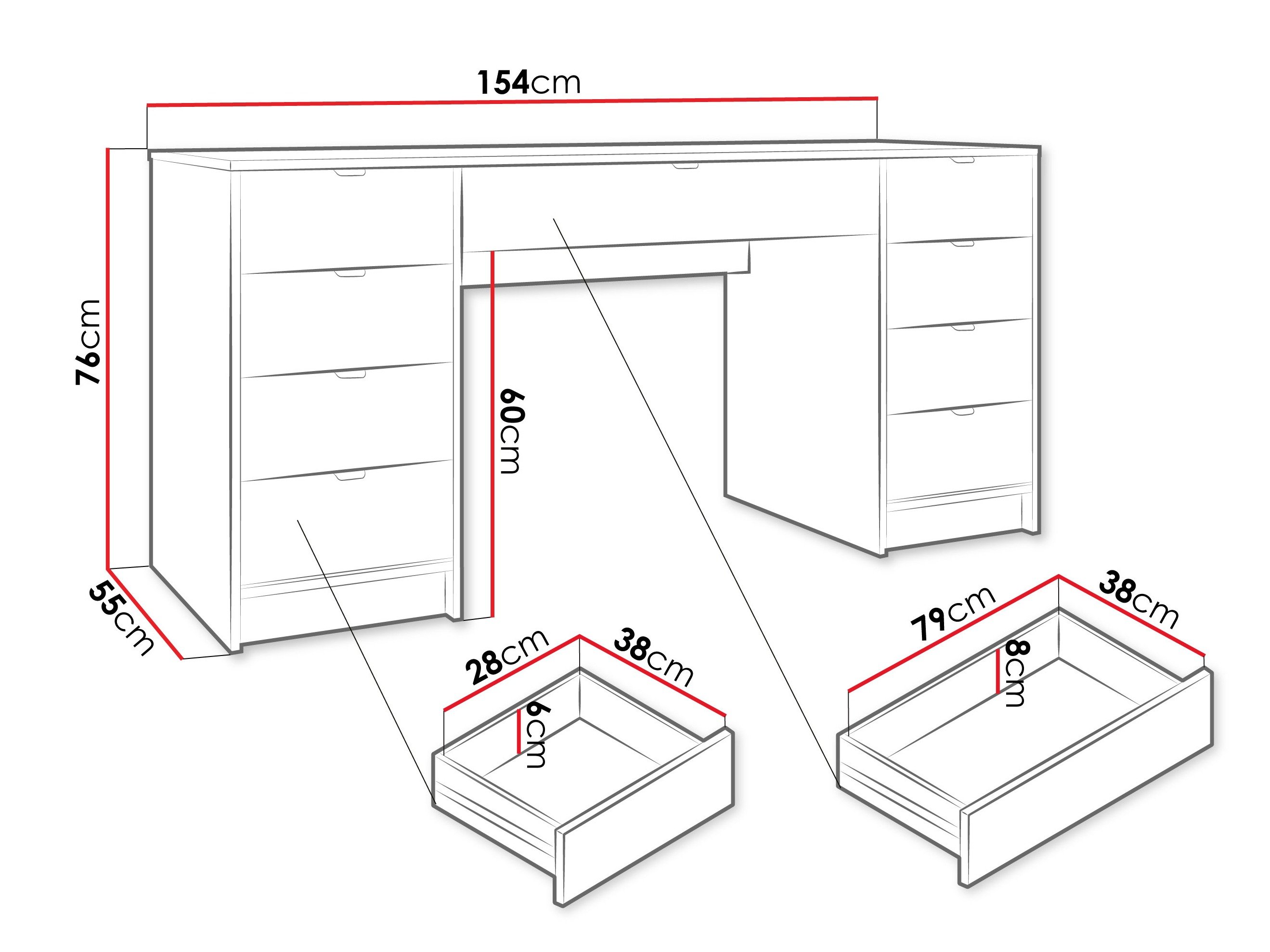 Bureau Comfivo Papilio I (Chêne)