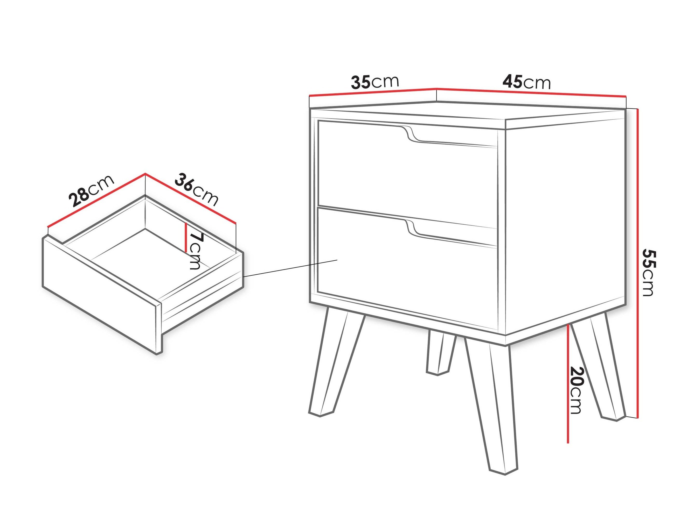Table de chevet Elbtive 104 (Cachemire)