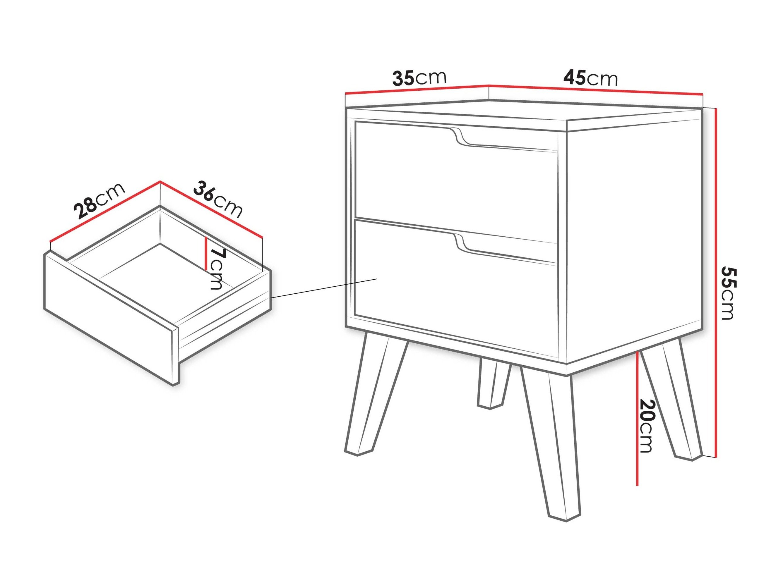 Table de chevet Elbtive 104 (Cachemire)