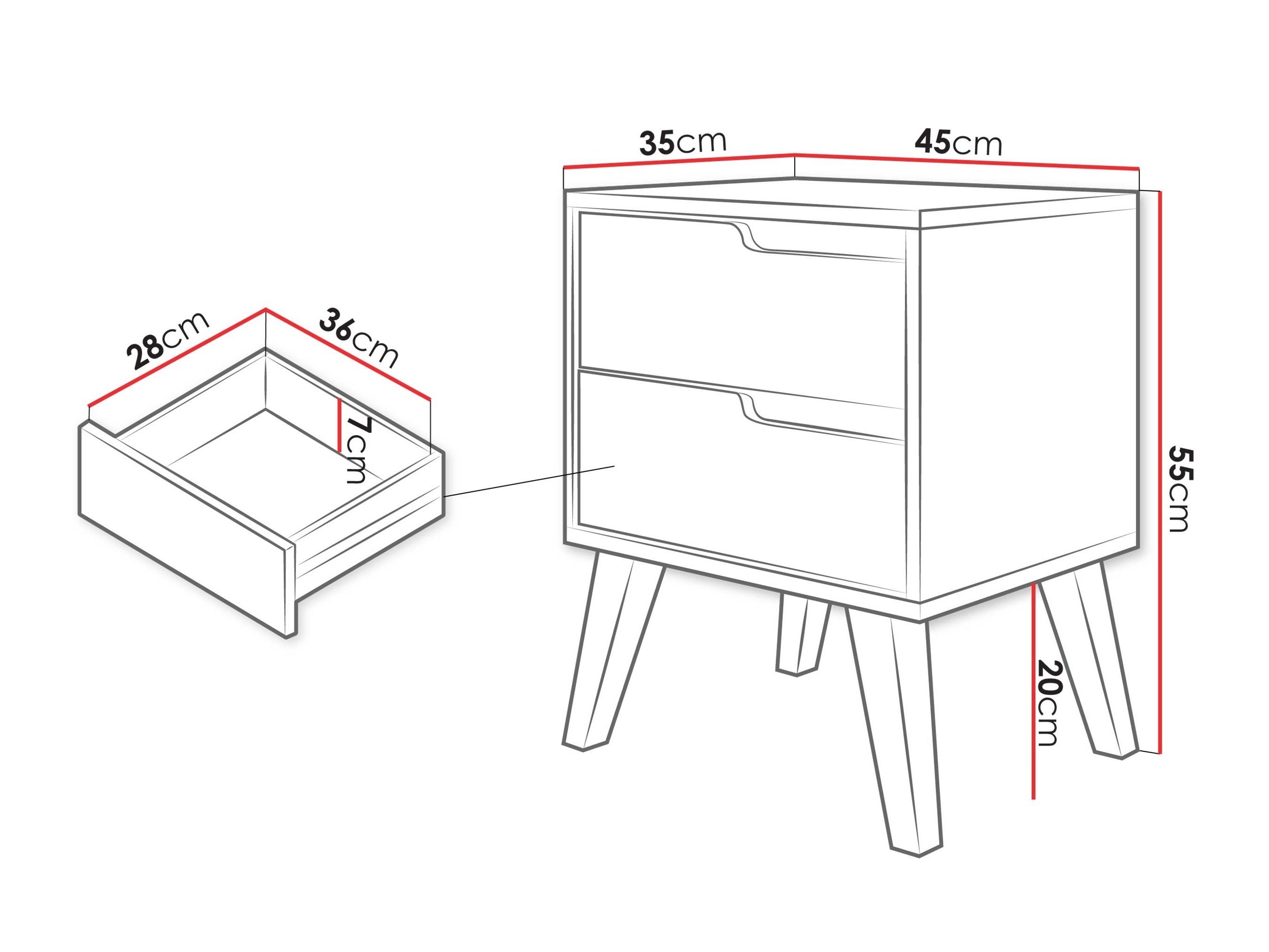 Table de chevet Elbtive 104 (Noyer)