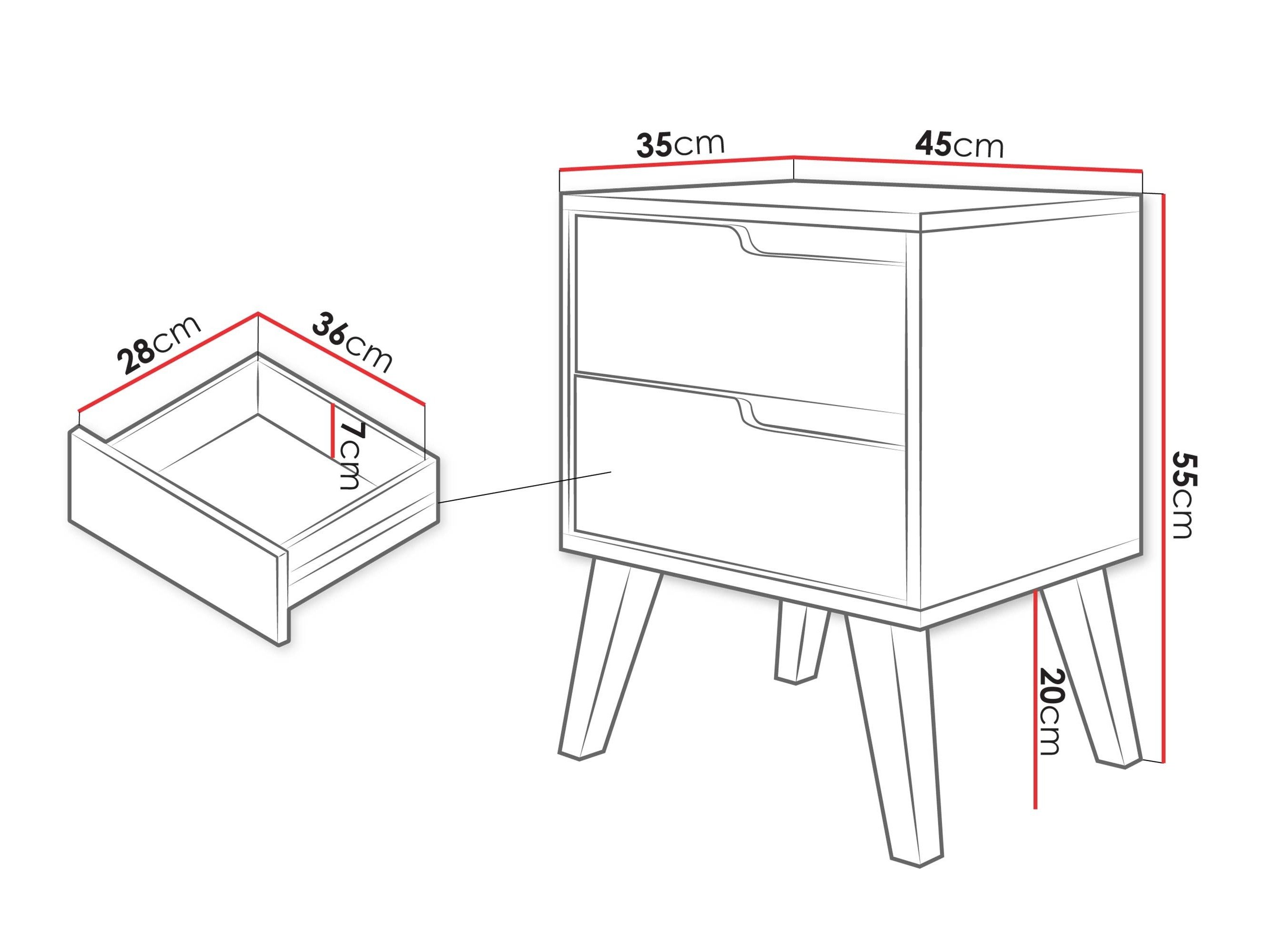 Table de chevet Elbtive 104 (Noyer)