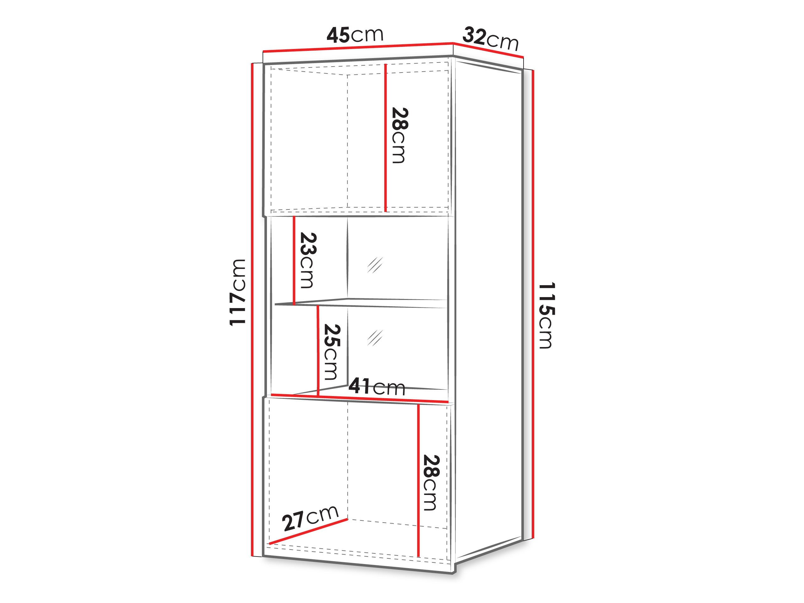 Armoire murale Remus I (Noir + Noir brillant)