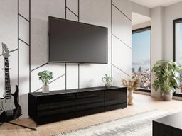 Meuble TV Tivdalu 103 (Noir + Noir brillant)