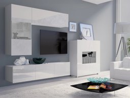 Ensemble de salon Remus III (Blanc + Blanc brillant)
