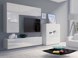 Ensemble de salon Remus III (Blanc + Blanc brillant)