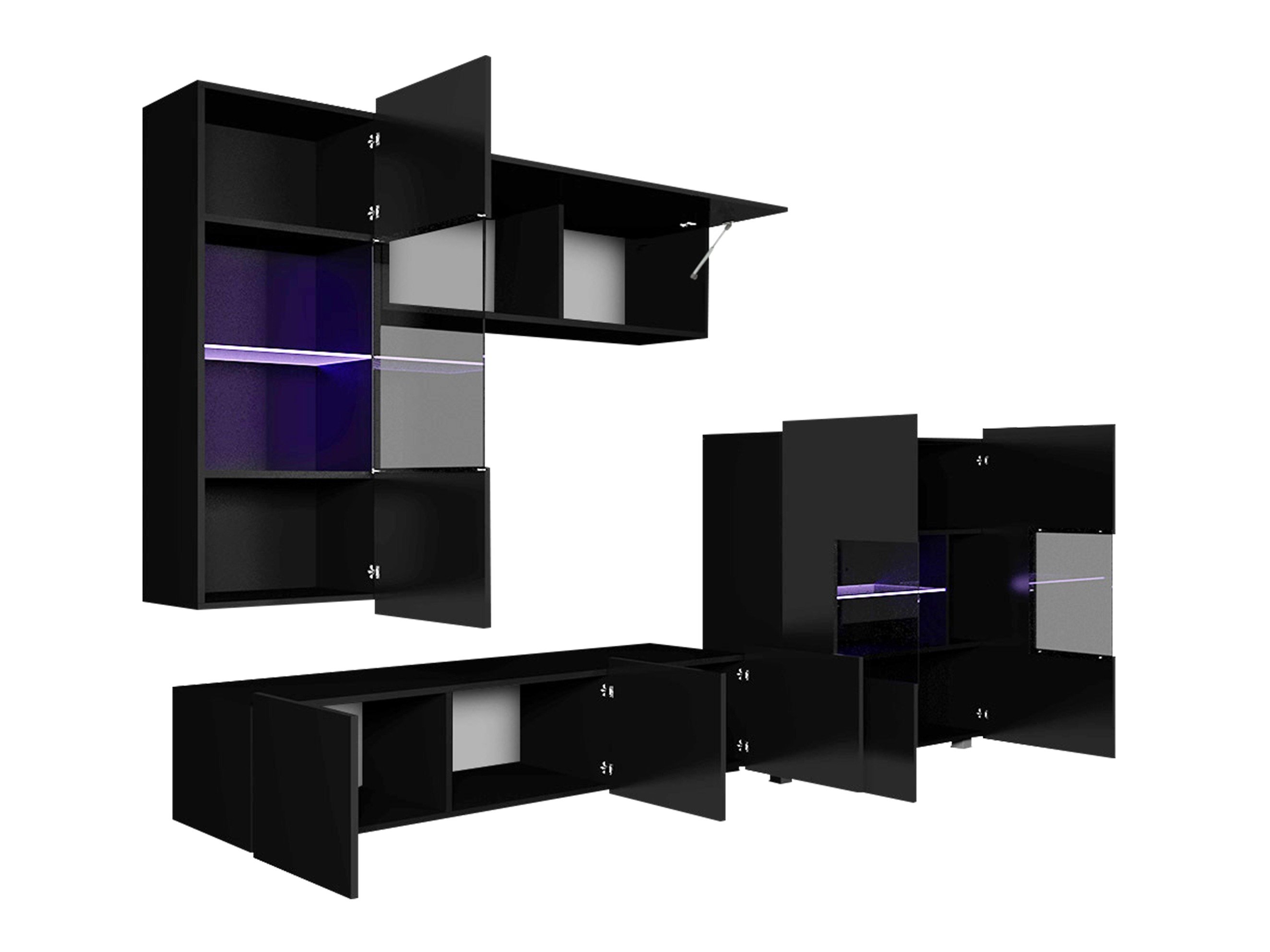 Ensemble de salon Remus III (Blanc + Blanc brillant)