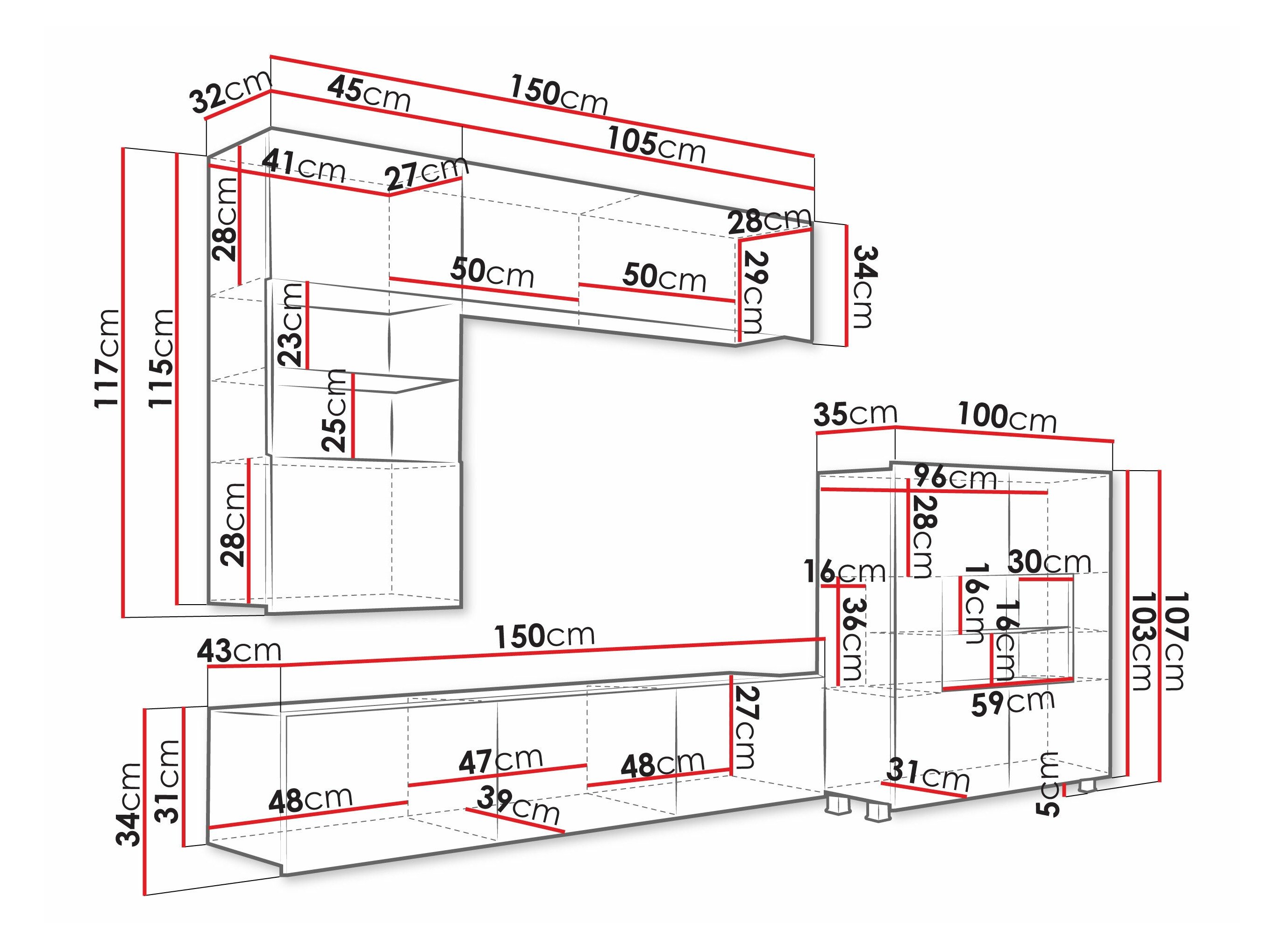 Ensemble de salon Remus III (Blanc + Blanc brillant)