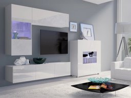Ensemble de salon Remus III (Blanc + Blanc brillant)