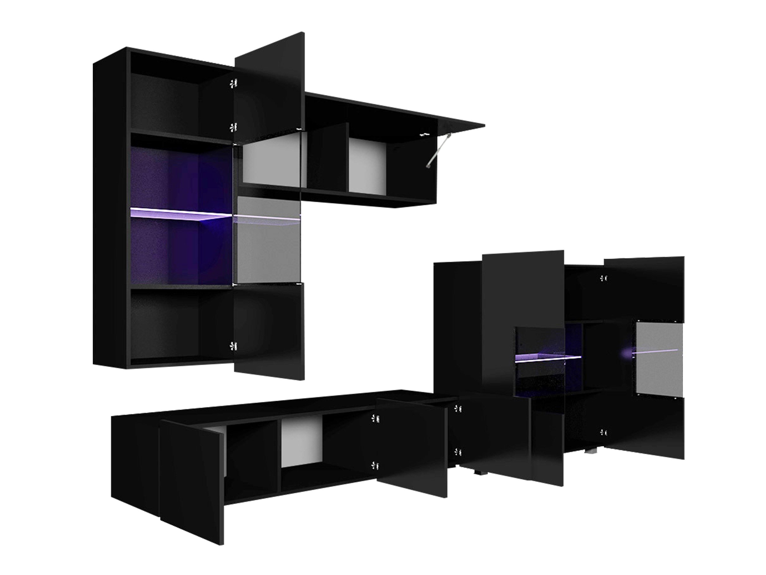 Ensemble de salon Remus III (Blanc + Blanc brillant)