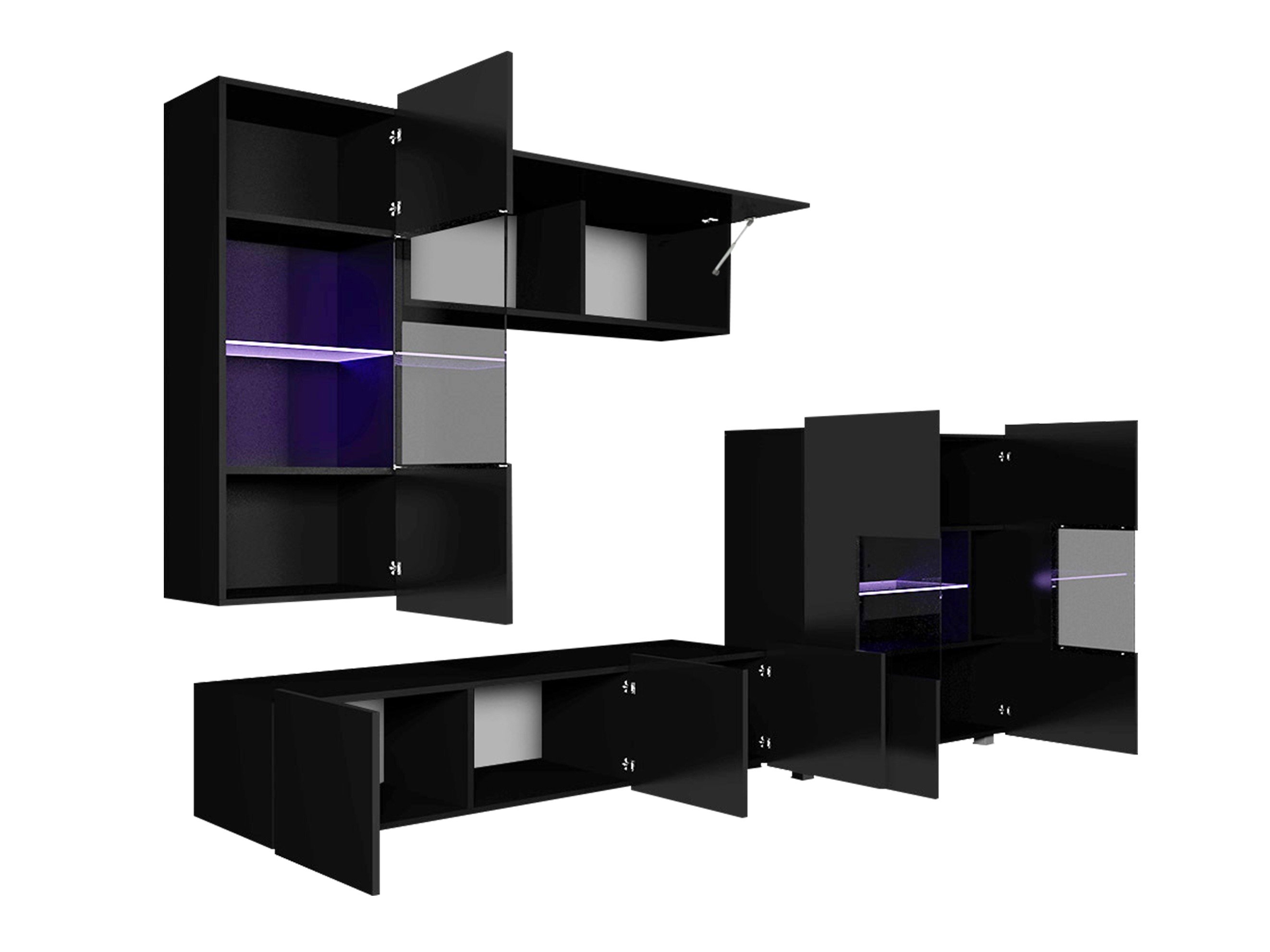 Ensemble de salon Remus III (Chêne doré + Blanc + Blanc brillant)