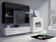 Ensemble de salon Remus III (Noir + Noir brillant + Blanc + Blanc brillant)