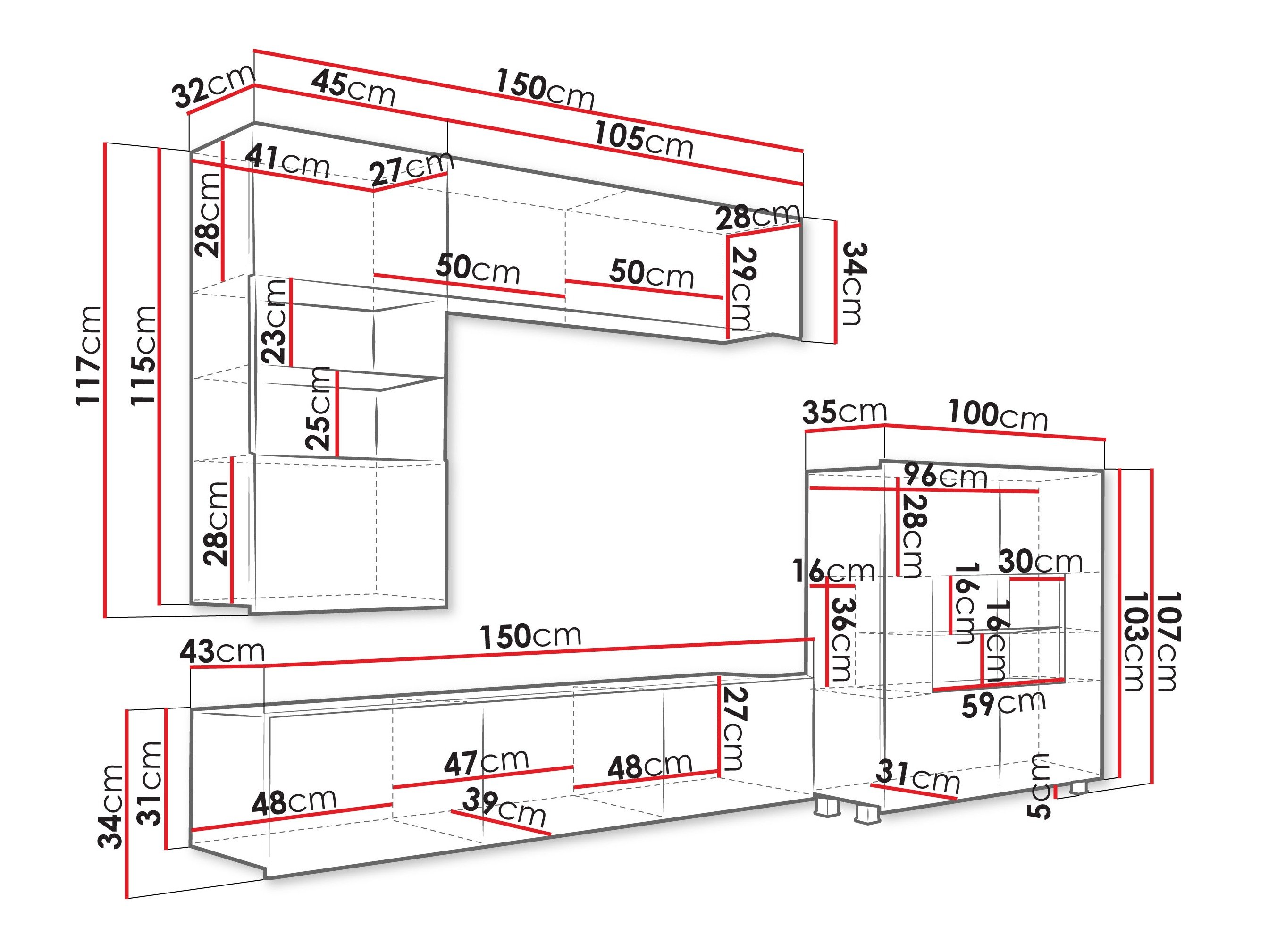 Ensemble de salon Remus III (Noyer)