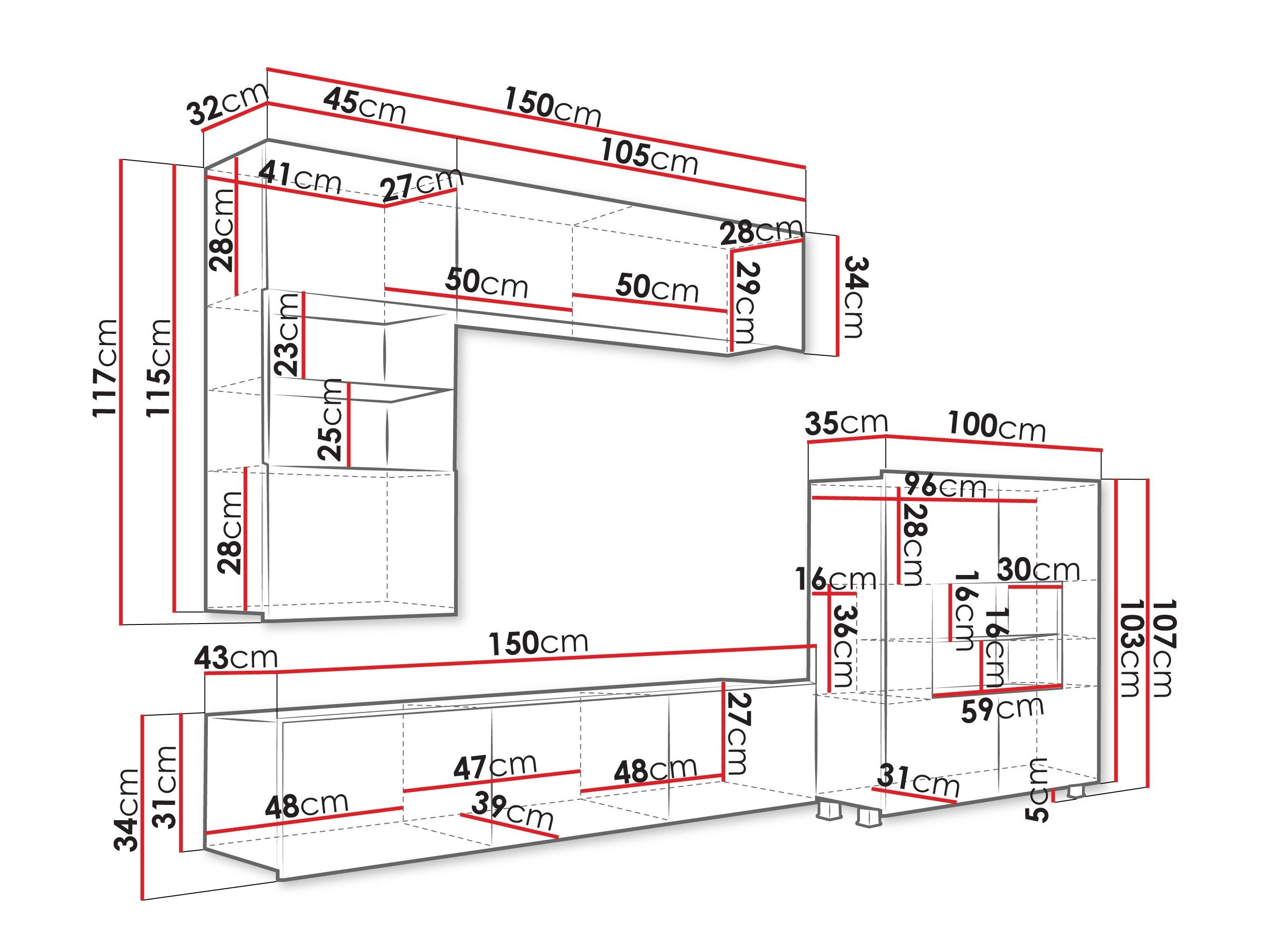 Ensemble de salon Remus III (Noyer)