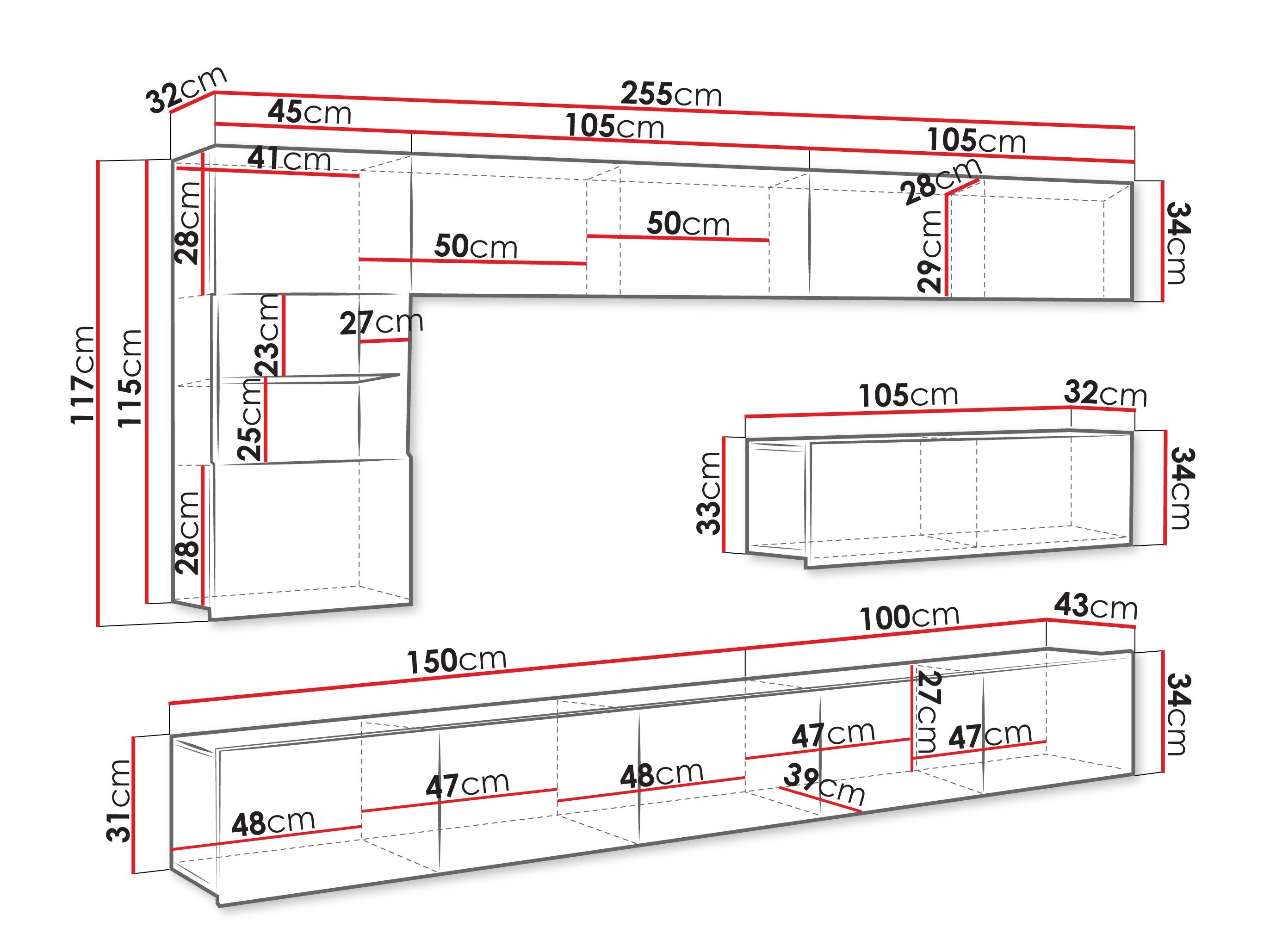 Ensemble de salon Remus IV (Noyer)
