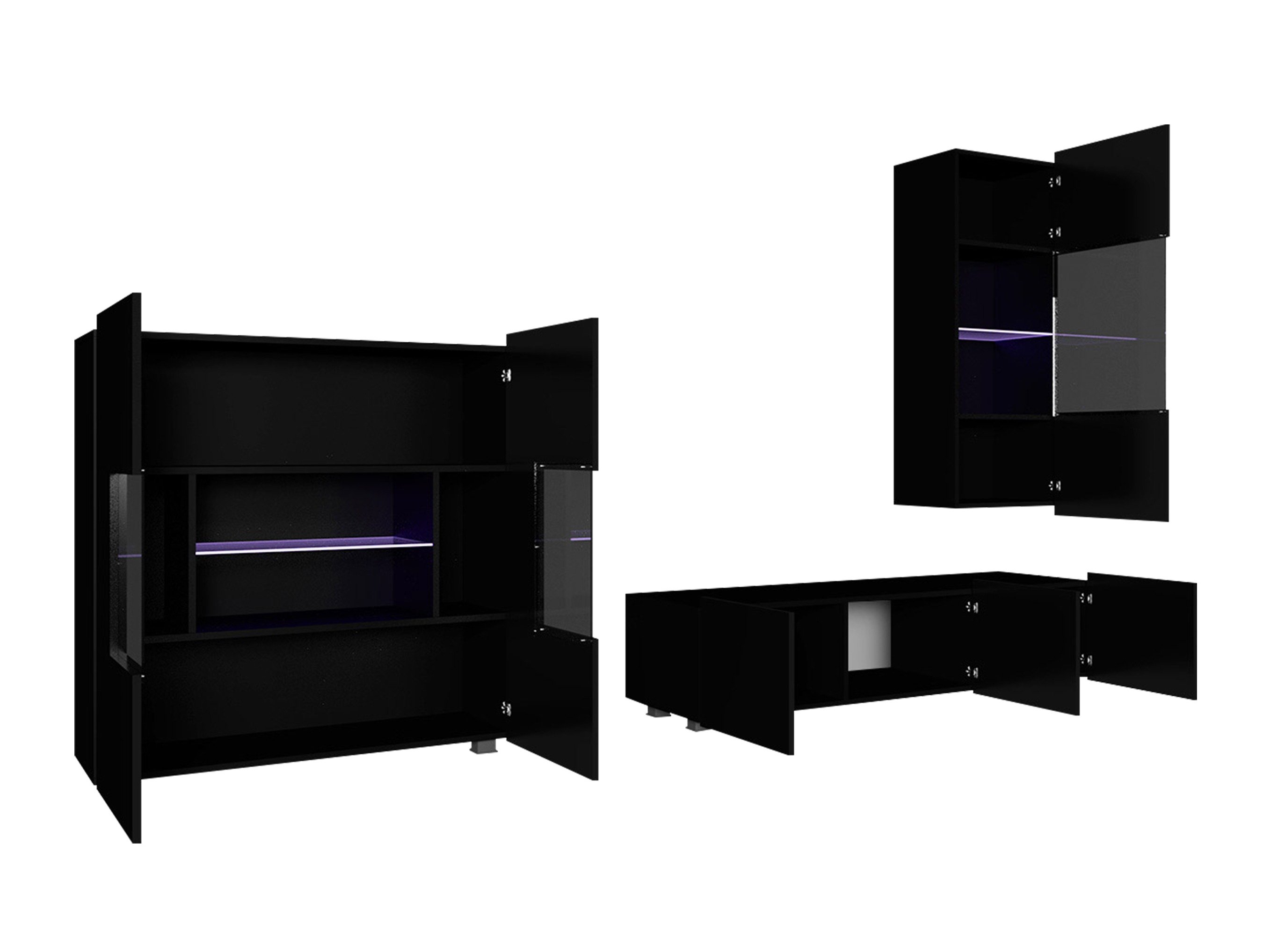 Ensemble de salon Remus VII (Blanc + Blanc brillant)