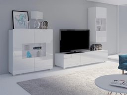 Ensemble de salon Remus VII (Blanc + Blanc brillant)