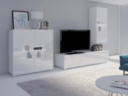 Ensemble de salon Remus VII (Blanc + Blanc brillant)