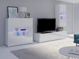 Ensemble de salon Tivdalu 111 (Blanc + Blanc brillant)