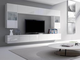 Ensemble de salon Remus I (Blanc + Blanc brillant)