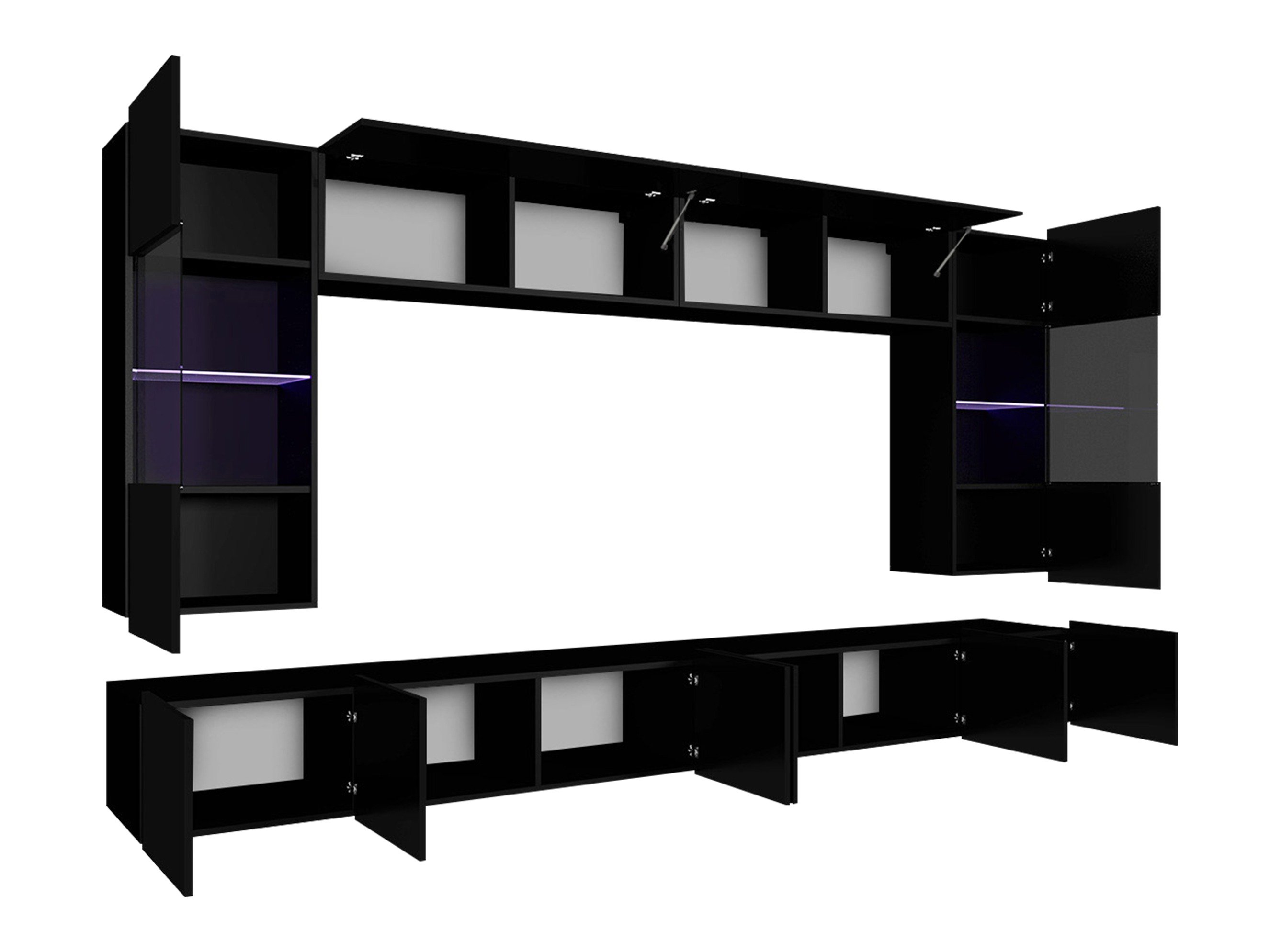 Ensemble de salon Remus I (Blanc + Blanc brillant)