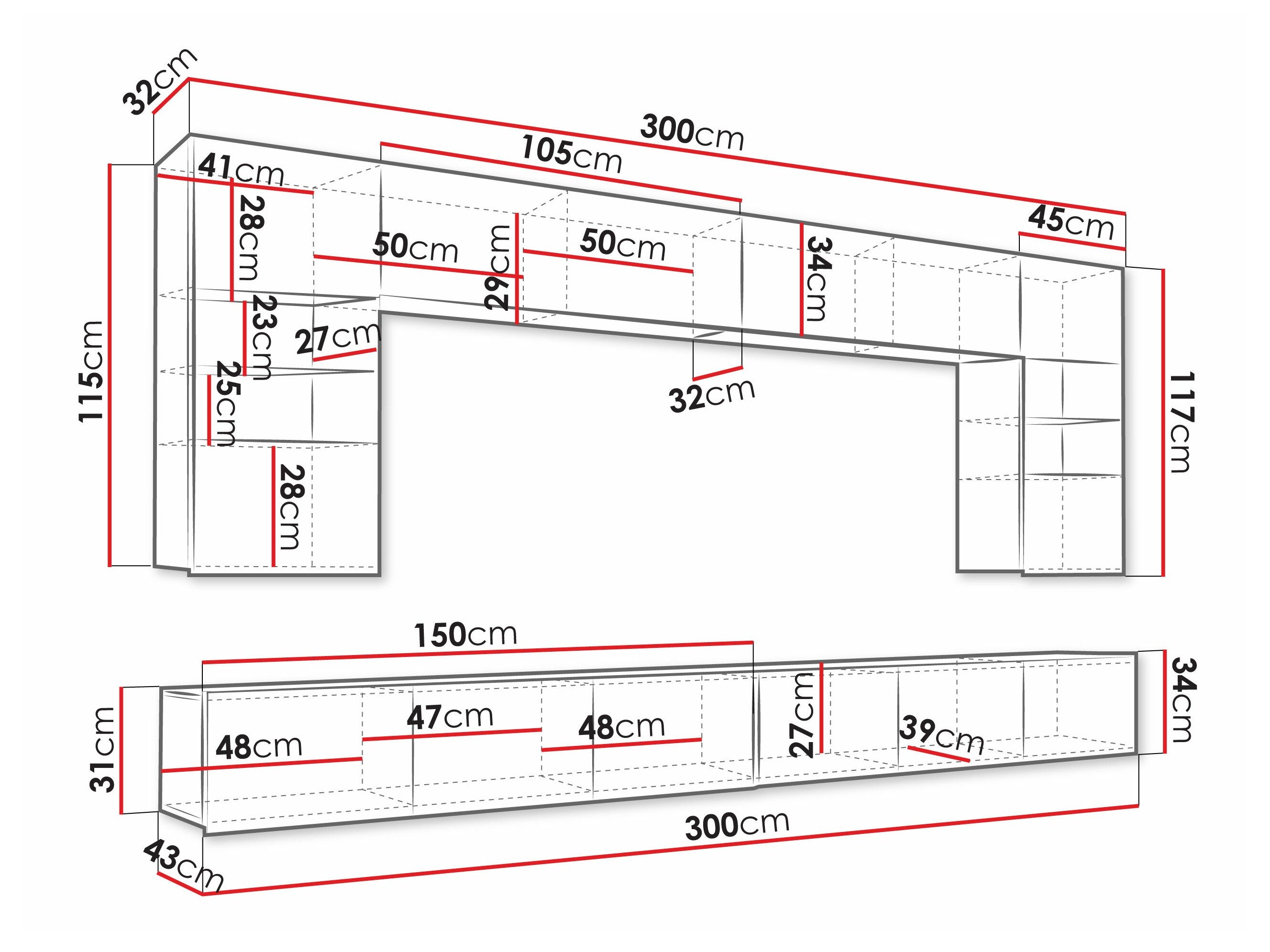 Ensemble de salon Remus I (Blanc + Blanc brillant)