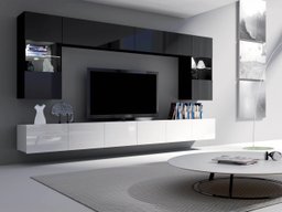 Ensemble de salon Remus I (Blanc brillant + Noir brillant)