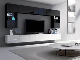 Ensemble de salon Remus I (Blanc brillant + Noir brillant)