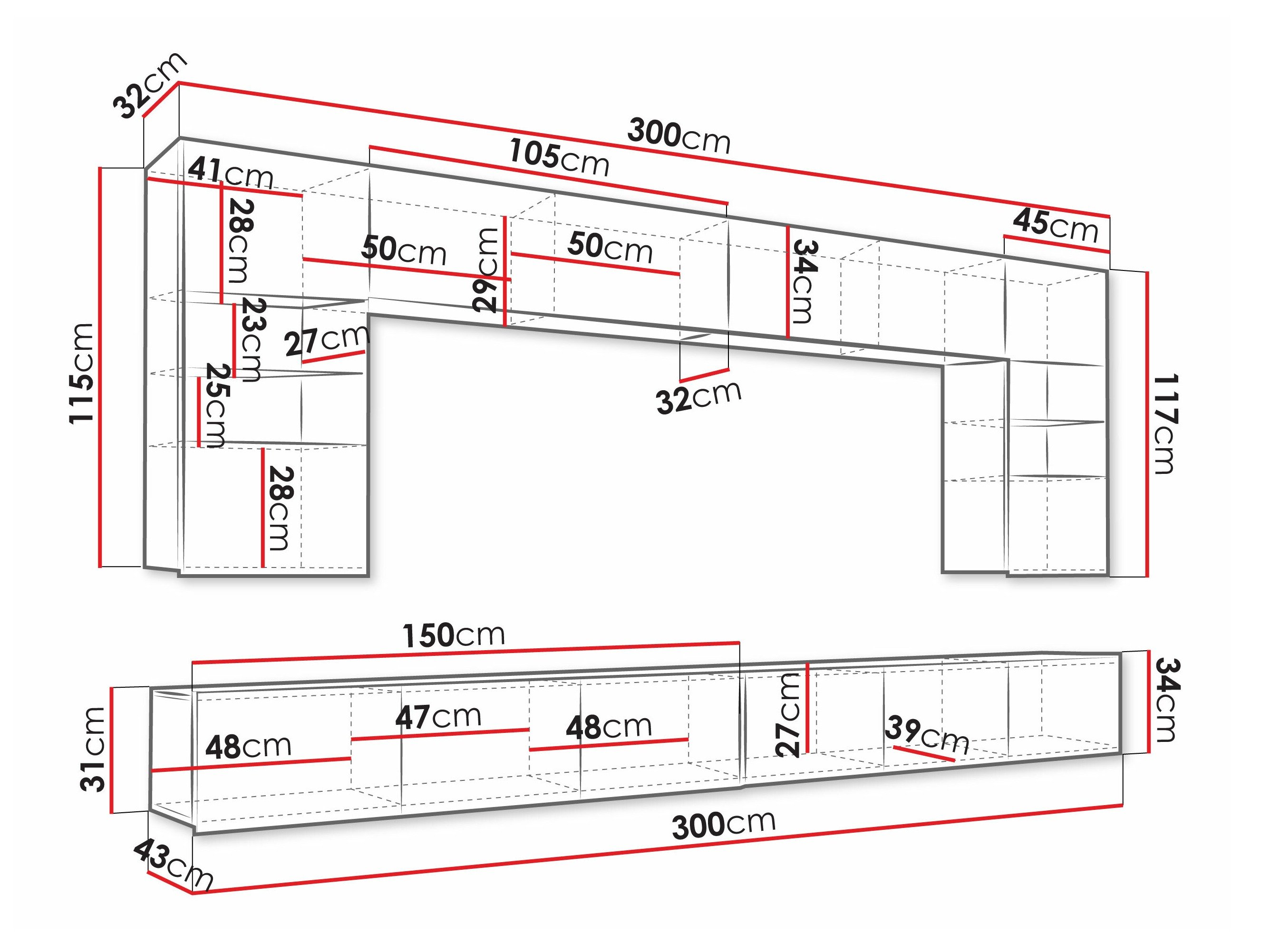 Ensemble de salon Remus I (Blanc brillant + Noir brillant)