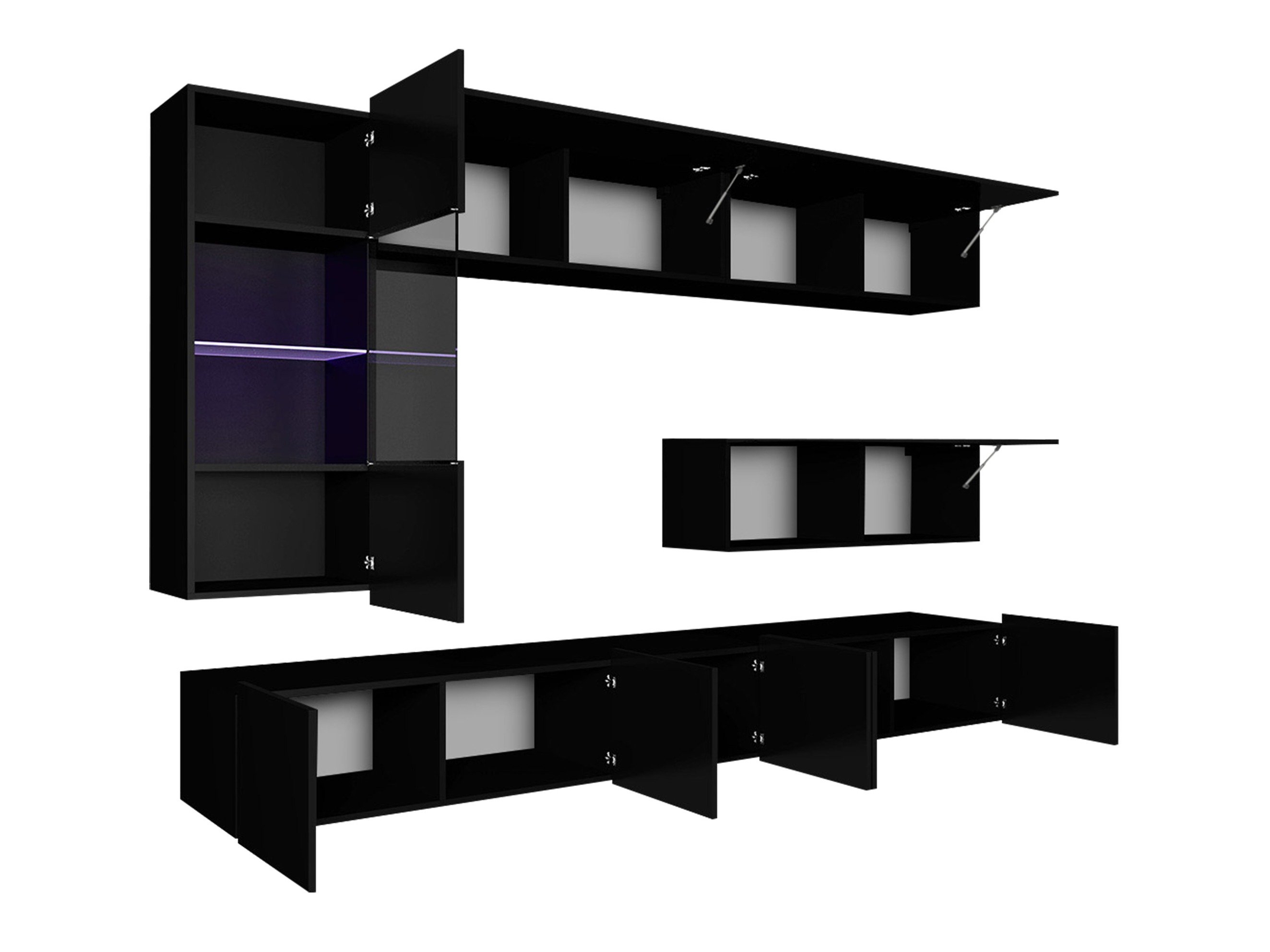 Ensemble de salon Remus IV (Blanc + Blanc brillant)