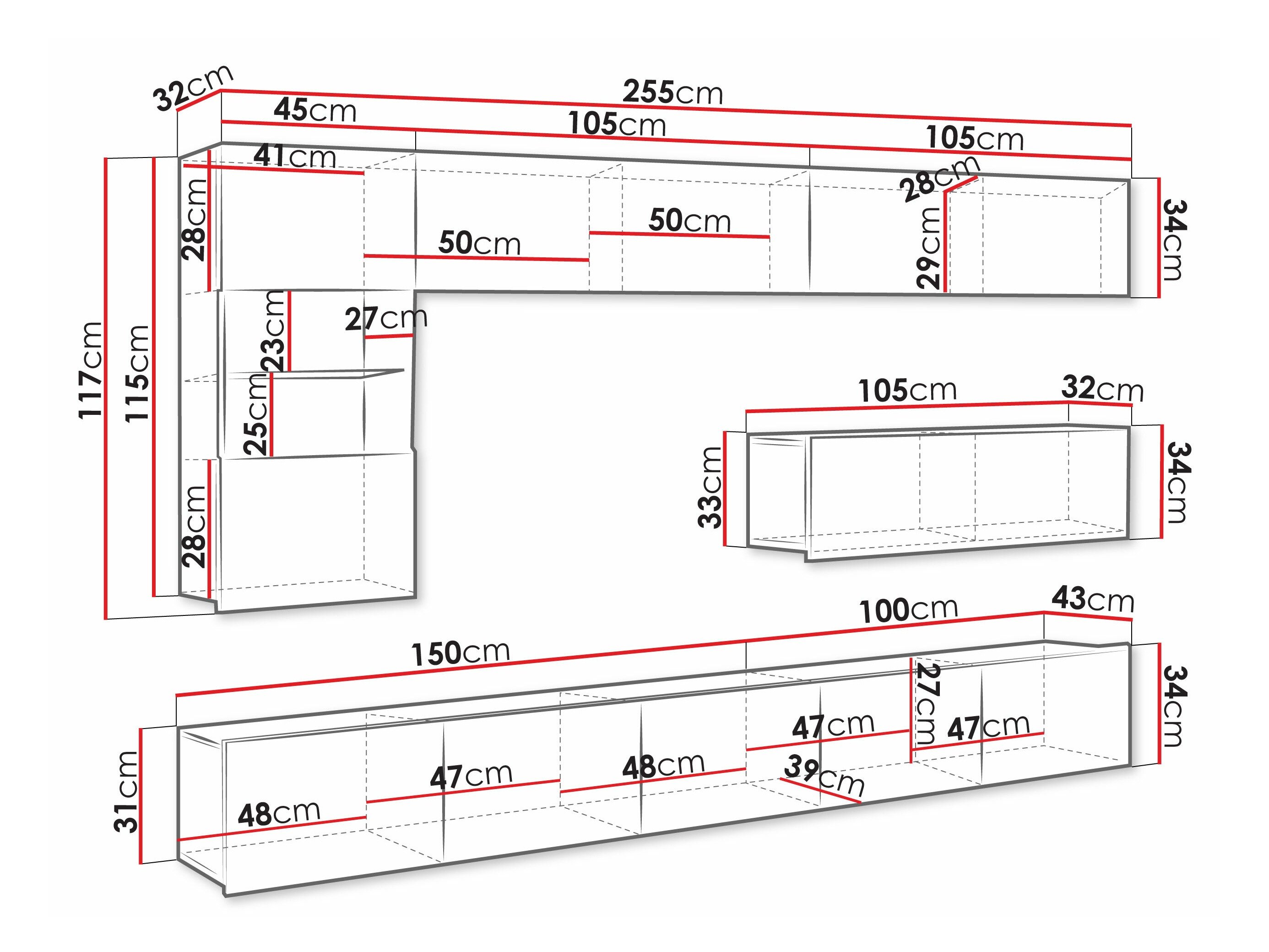 Ensemble de salon Remus IV (Blanc + Blanc brillant)