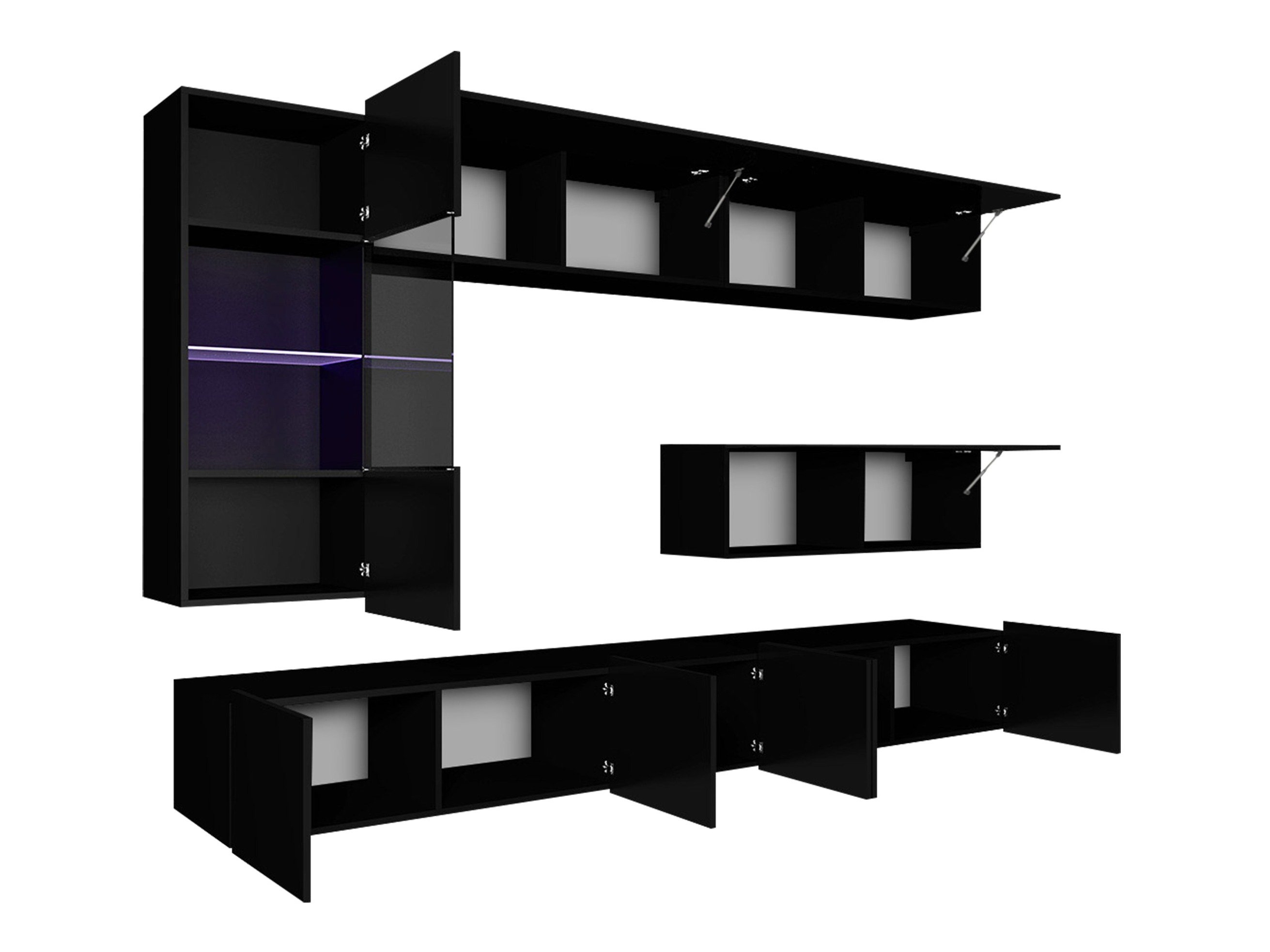 Ensemble de salon Remus IV (Blanc + Blanc brillant)