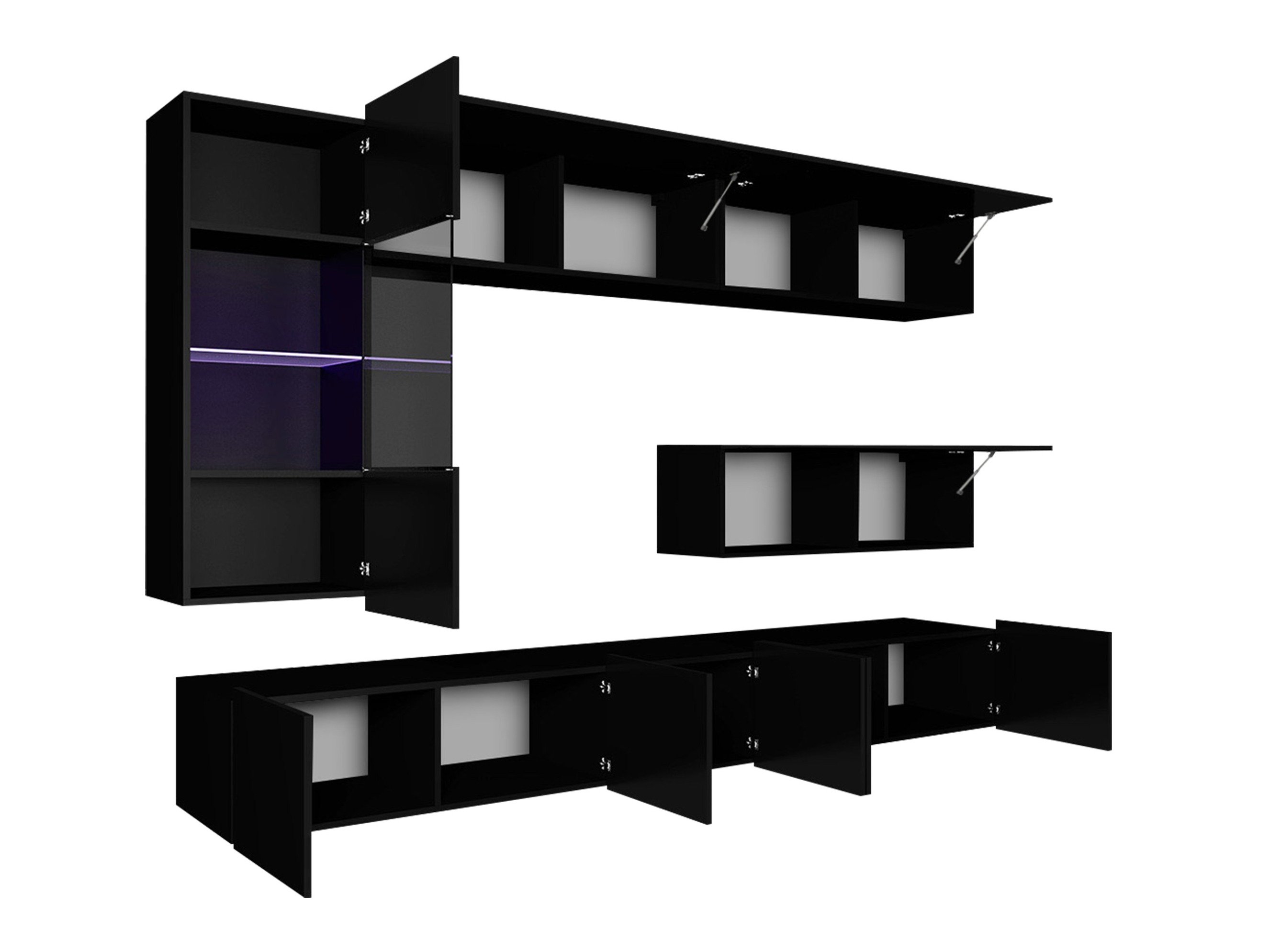 Ensemble de salon Remus IV (Blanc + Blanc brillant)