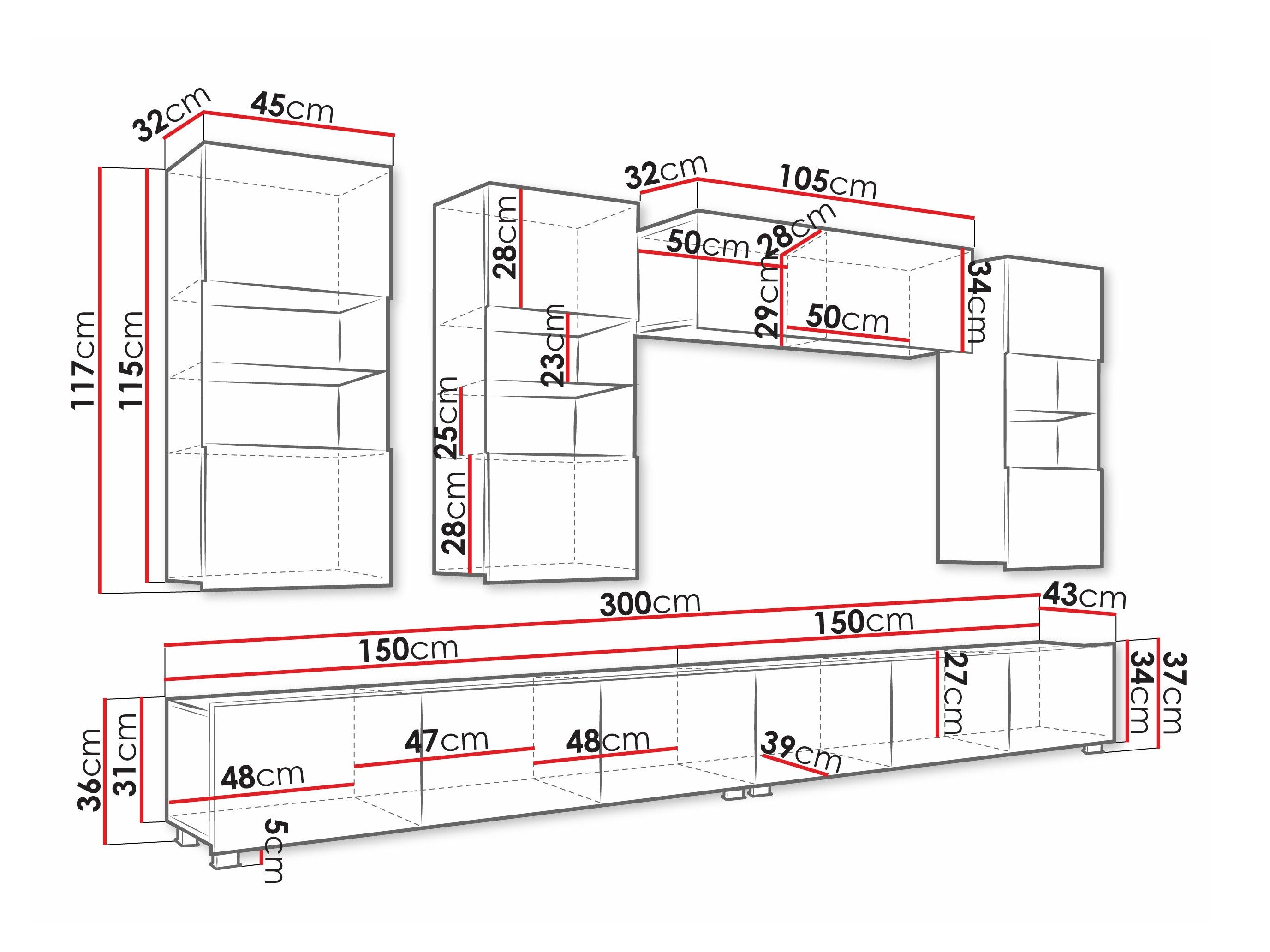 Ensemble de salon Remus V (Blanc + Blanc brillant)