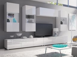 Ensemble de salon Remus V (Blanc + Blanc brillant)