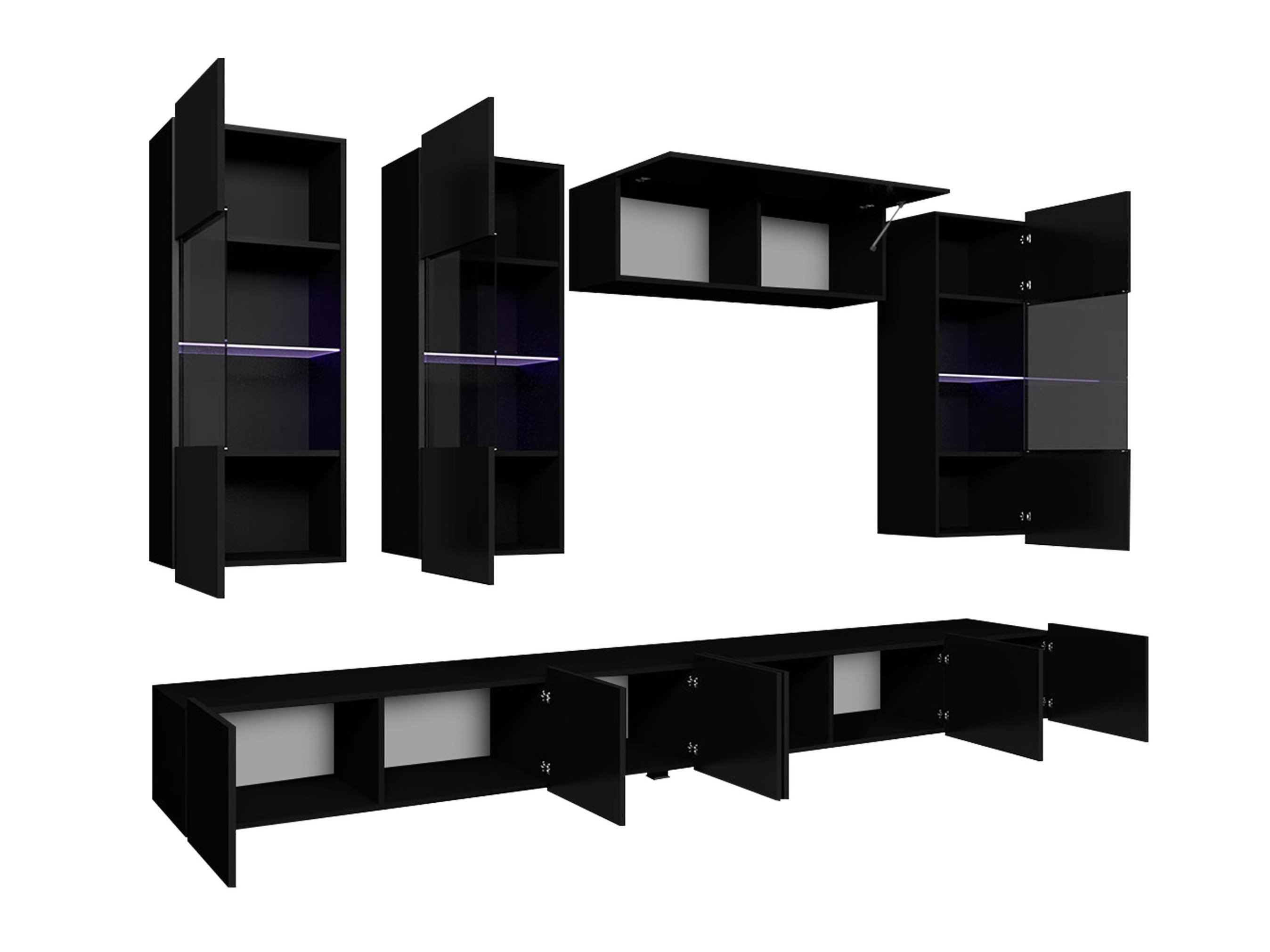 Ensemble de salon Remus V (Chêne doré + Blanc + Blanc brillant)